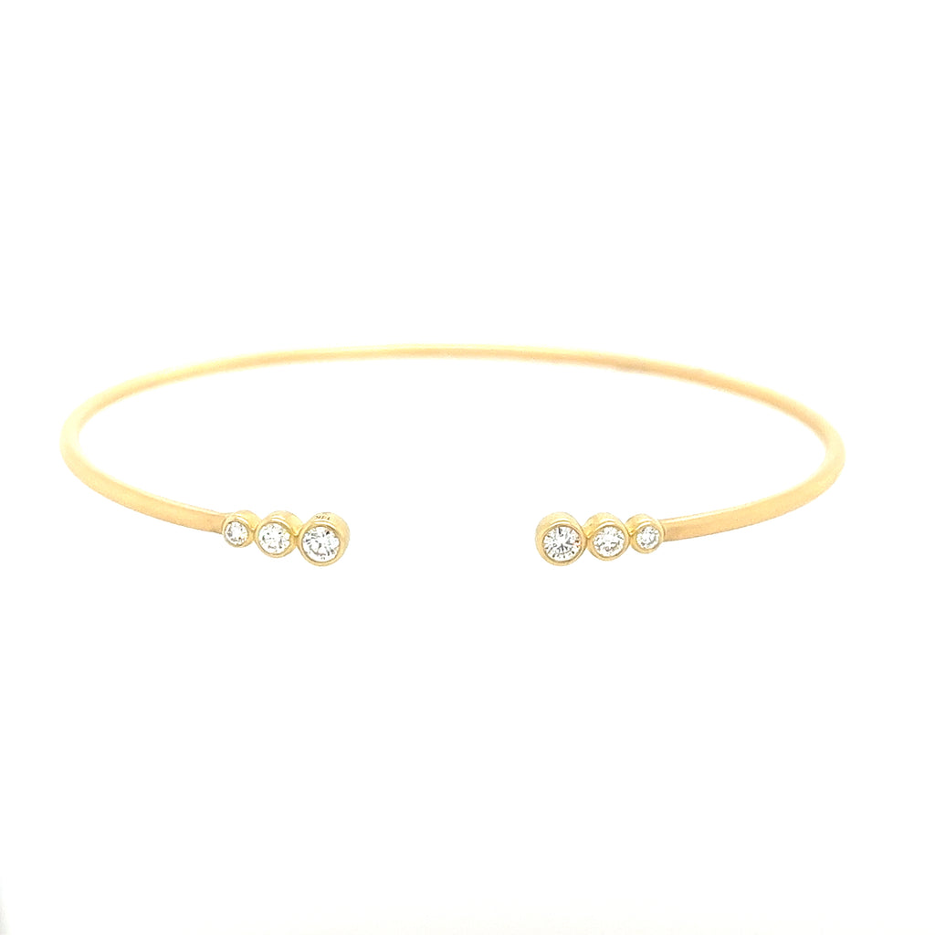 14K Yellow Gold Diamond Cuff Bracelet - Dilamani