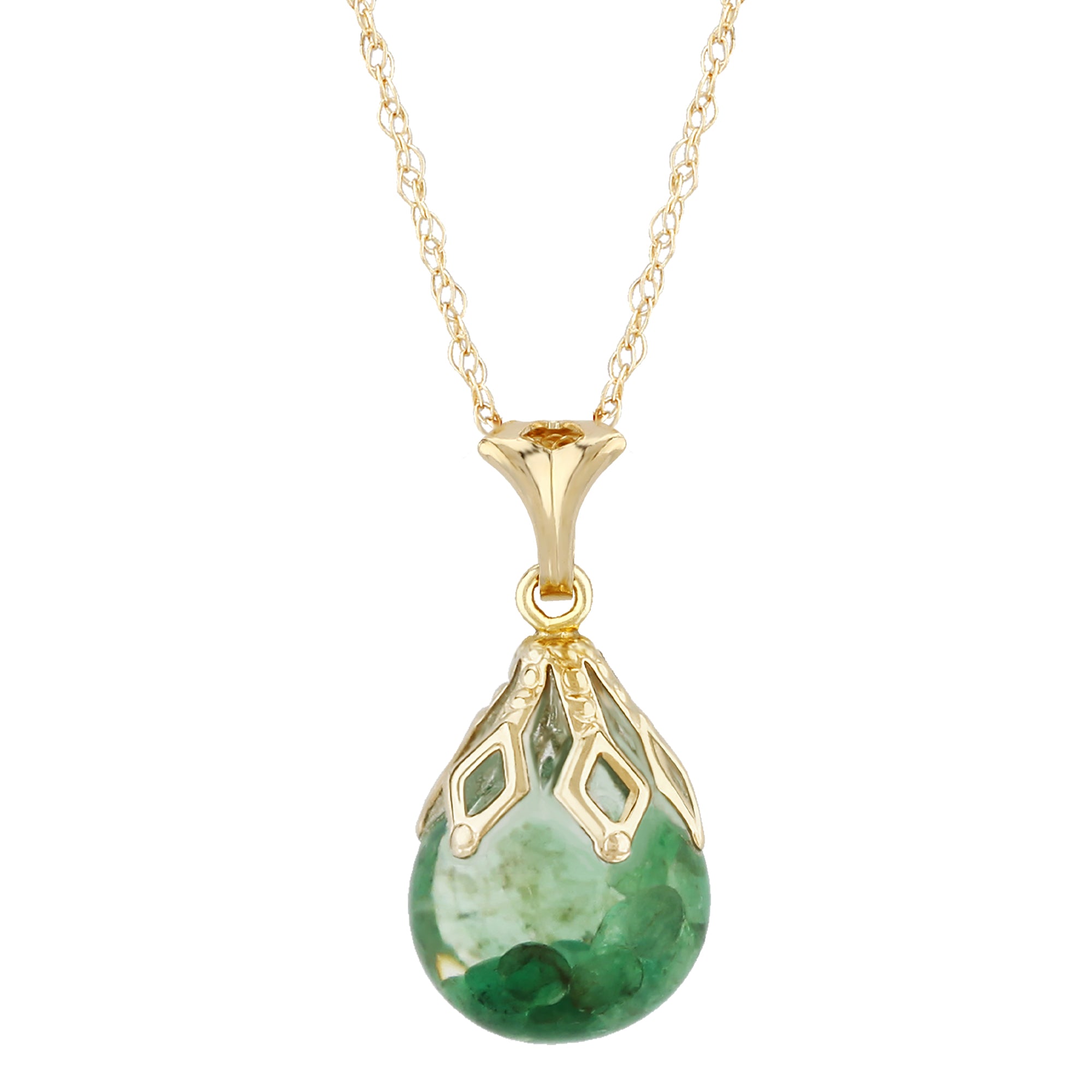 14K Yellow Gold Emerald Pendant