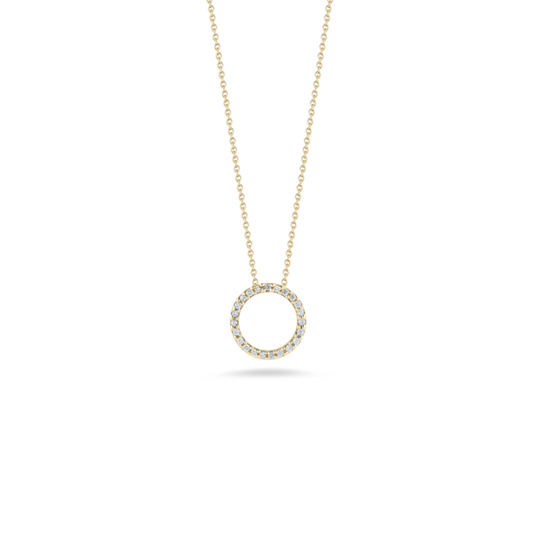 18K Yellow Gold Circle Diamond Pendant