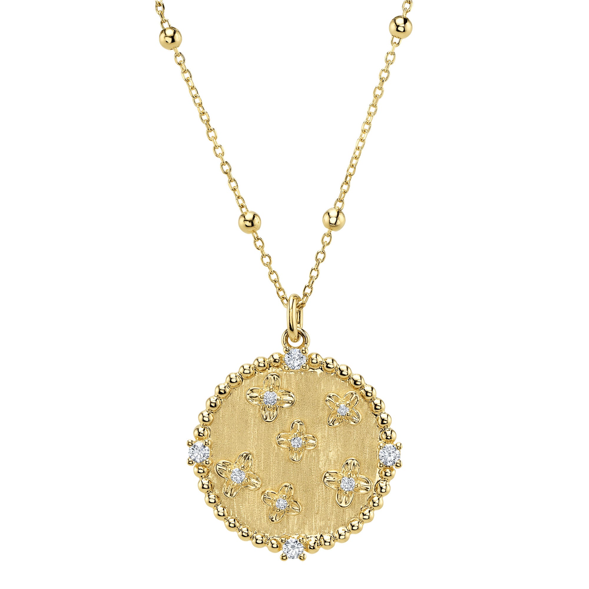 14 Karat Circle Diamond Pendant