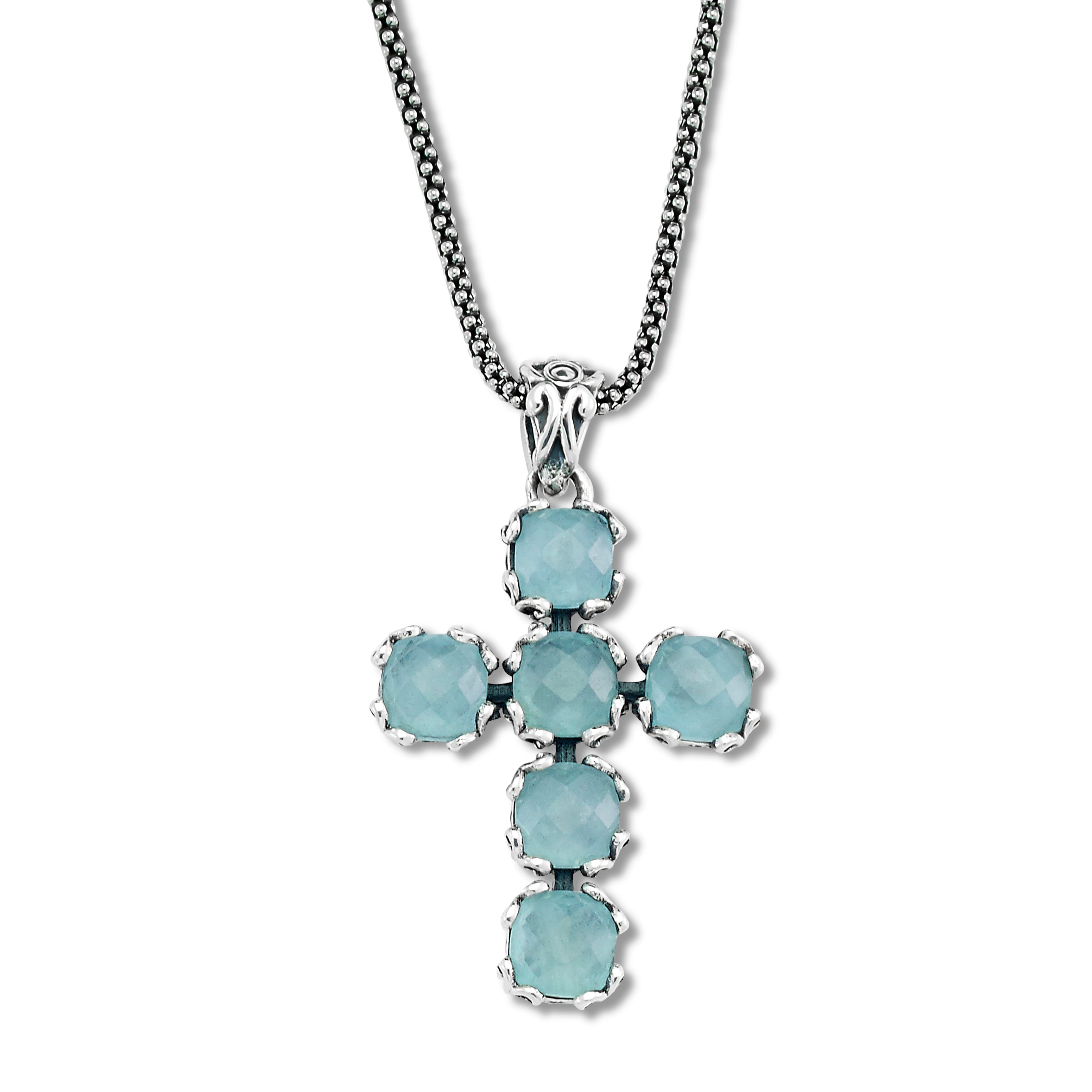 Sterling Silver Aquas Pendant