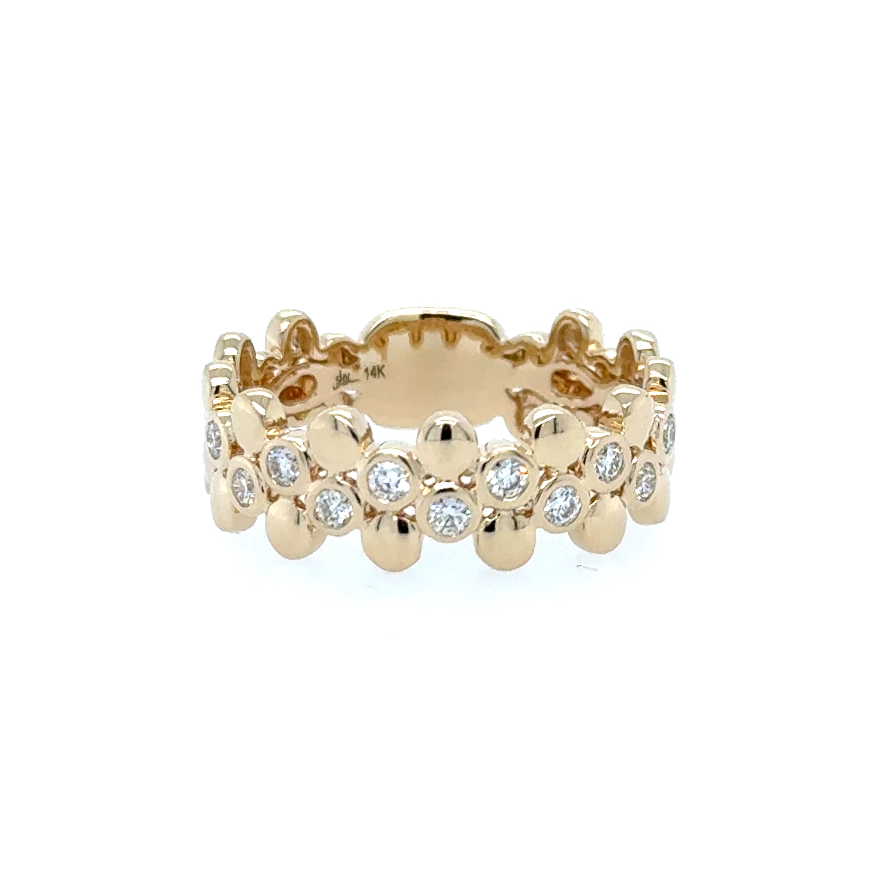 14K Yellow Gold Diamond Fashion Ring
