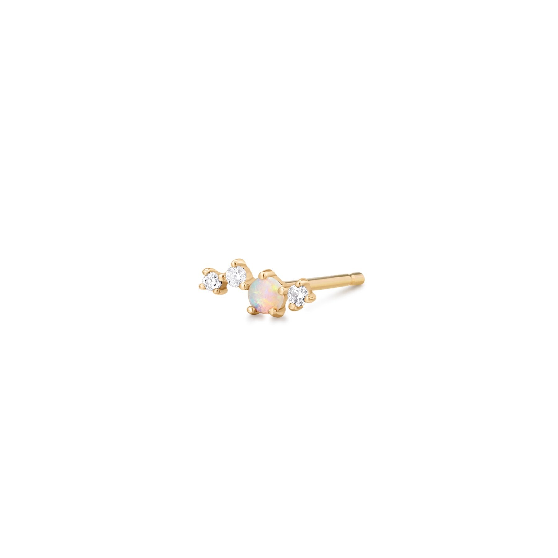 14K Yellow Gold Opal Earrings