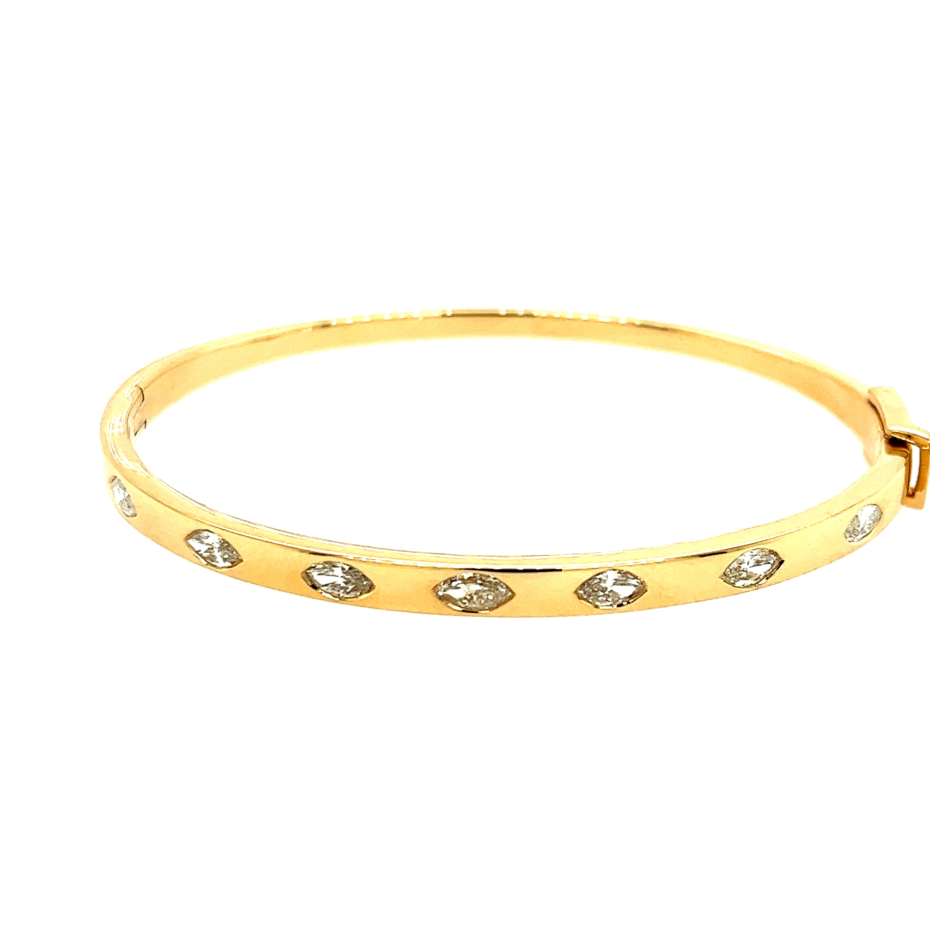 14K Yellow Gold Diamond Bangle Bracelet