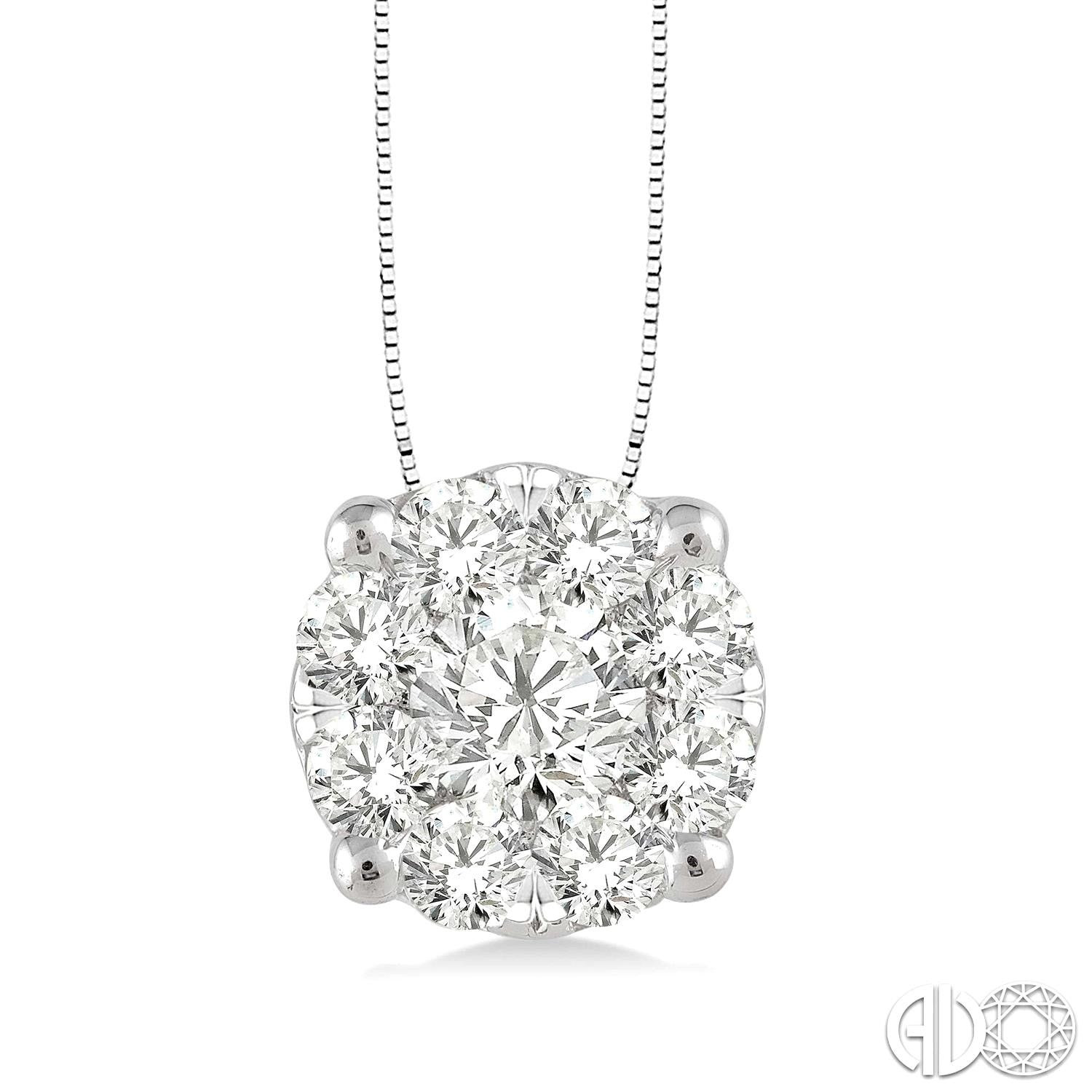 14k White Gold Lovebright Diamond Pendant