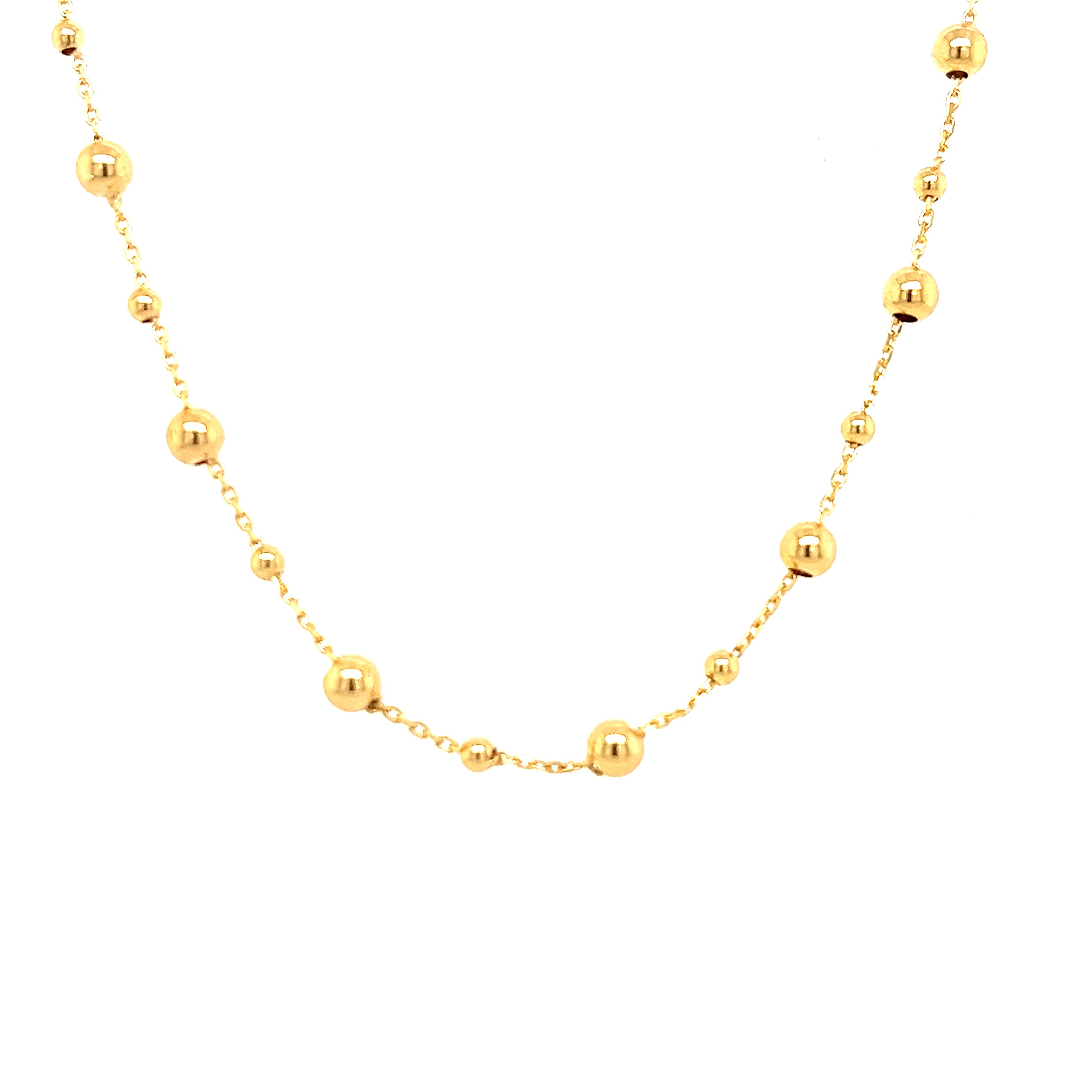 14K Yellow Gold Beaded Necklace