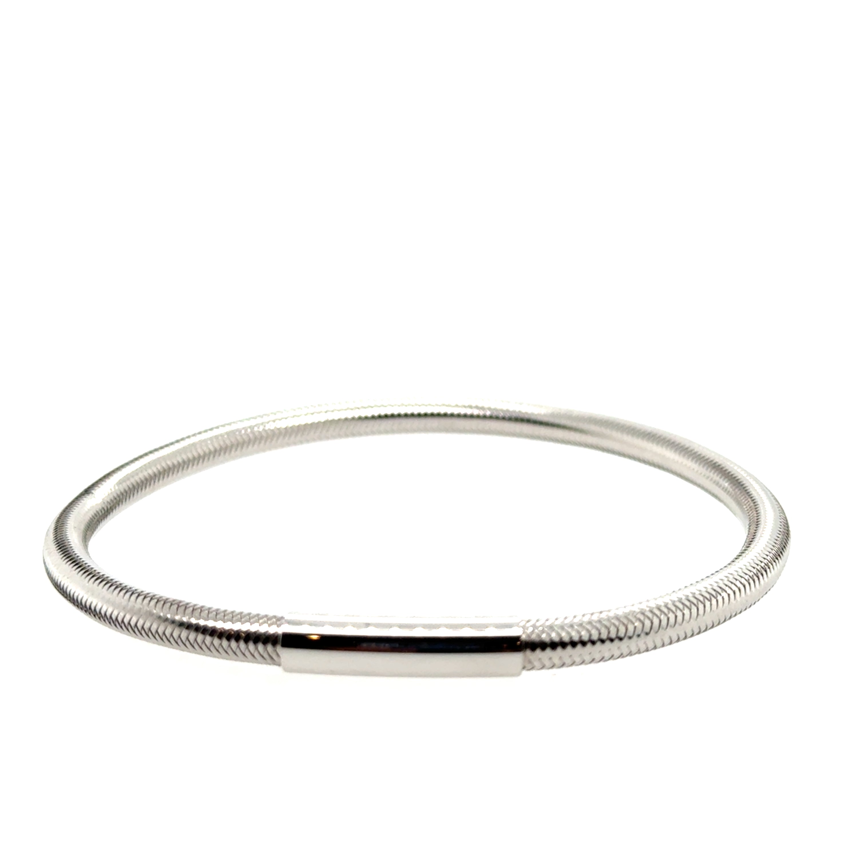 Sterling Silver And Gold Plated Stretch Bracelet