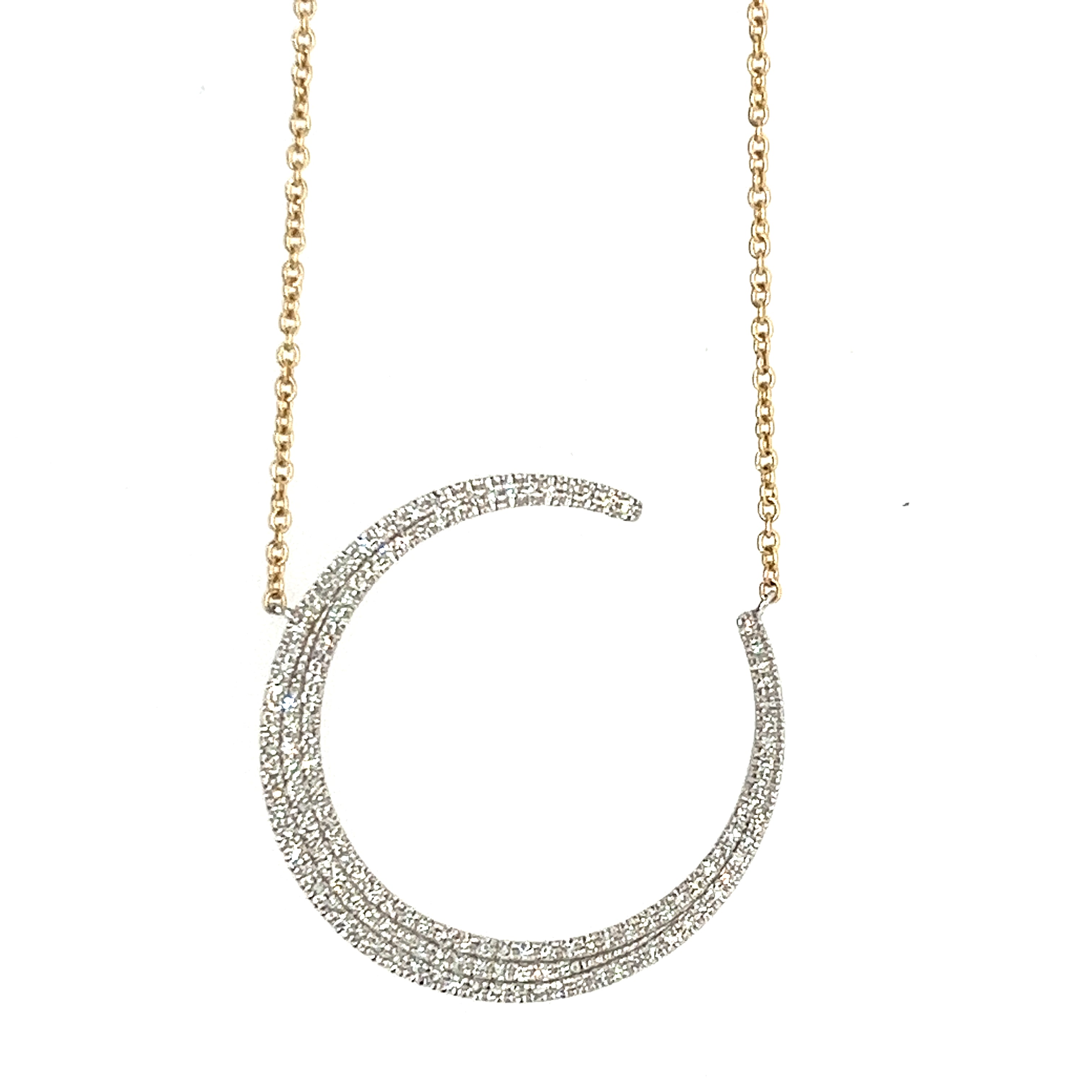 14K Yellow And White Gold Diamond Pendant