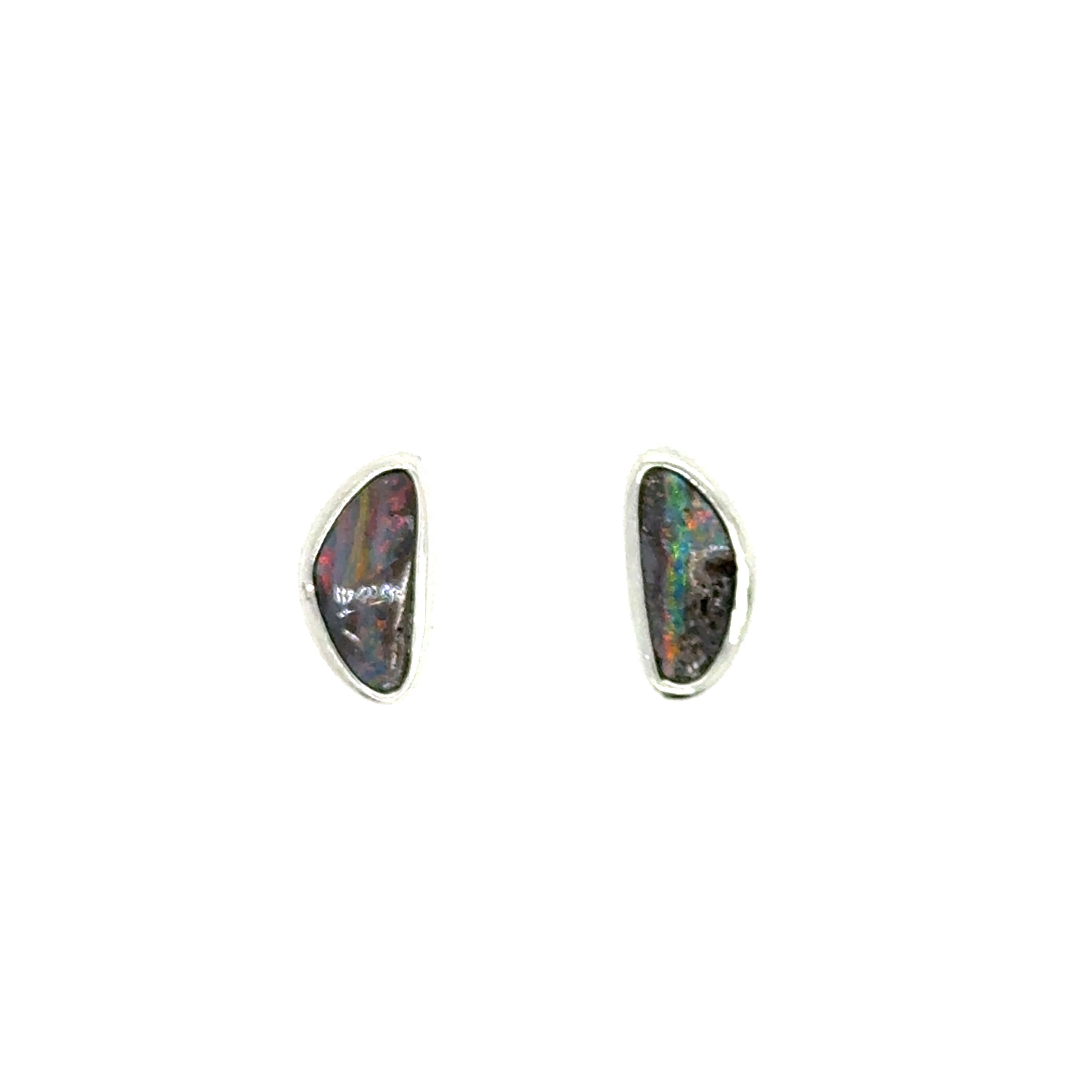 Sterling Silver Opals Earrings
