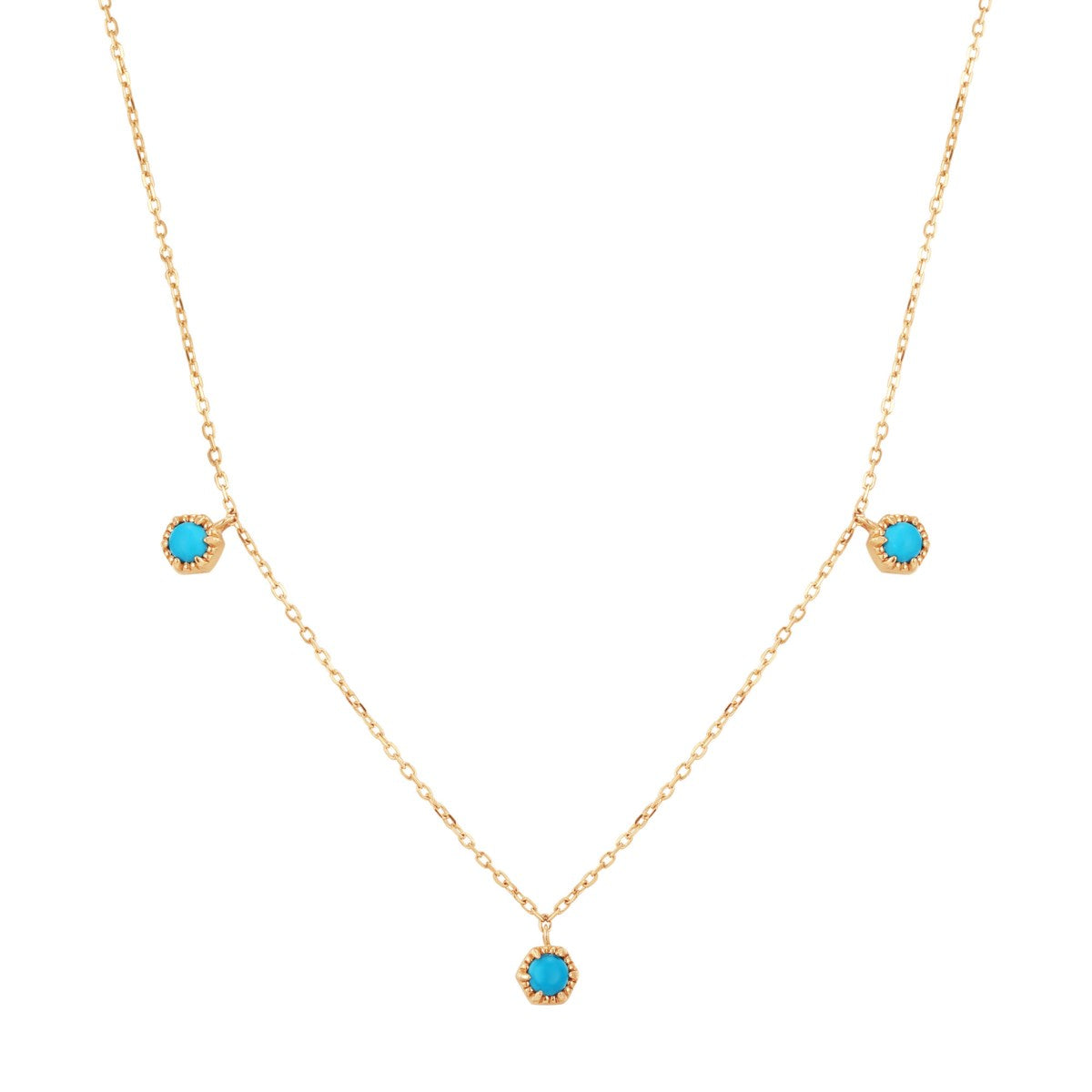 14K Yellow Gold Turquoise Necklace