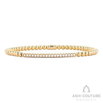 18K Yellow Gold Diamond Stretch Bracelet