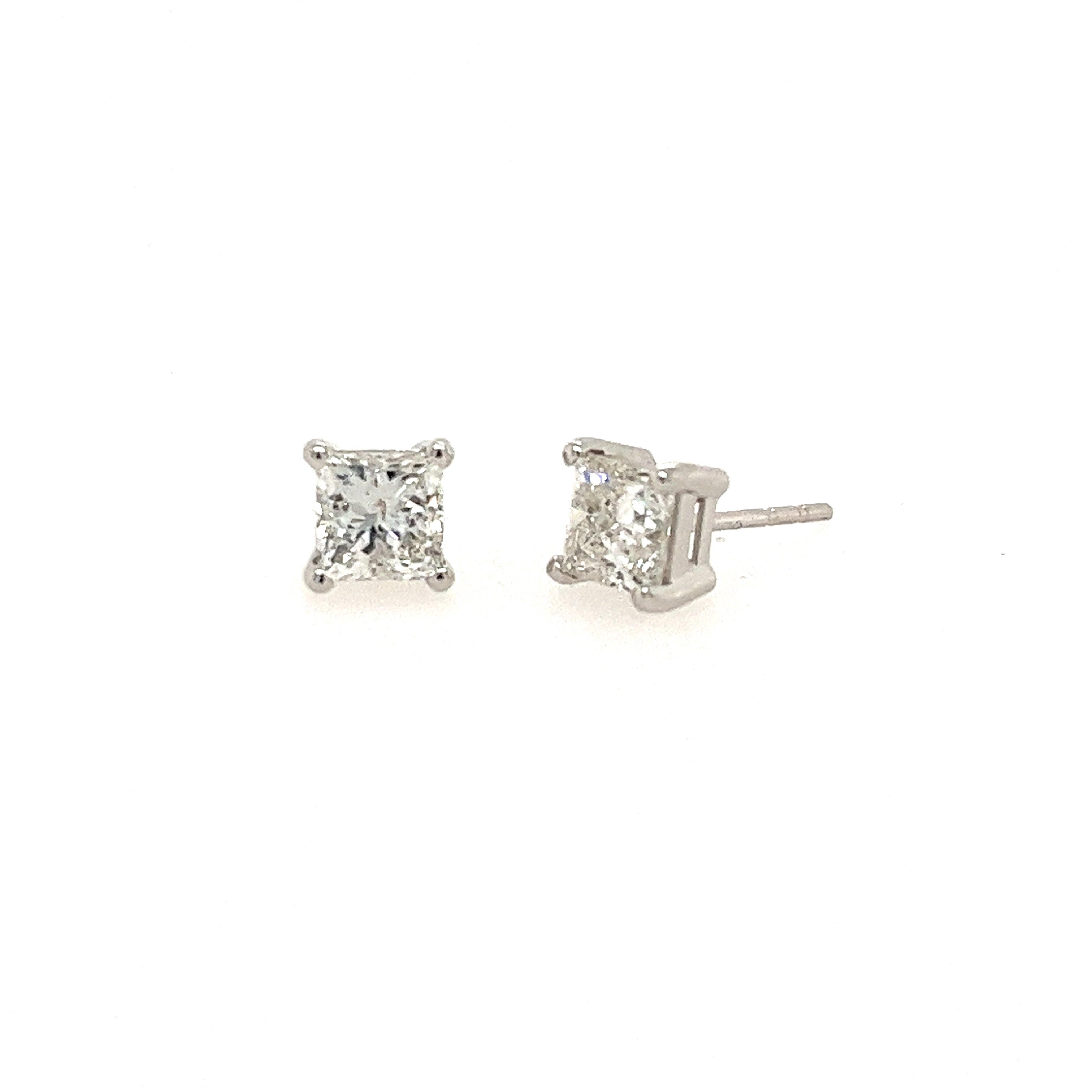 14k White Gold Diamond Stud Earrings - Paramount Gems