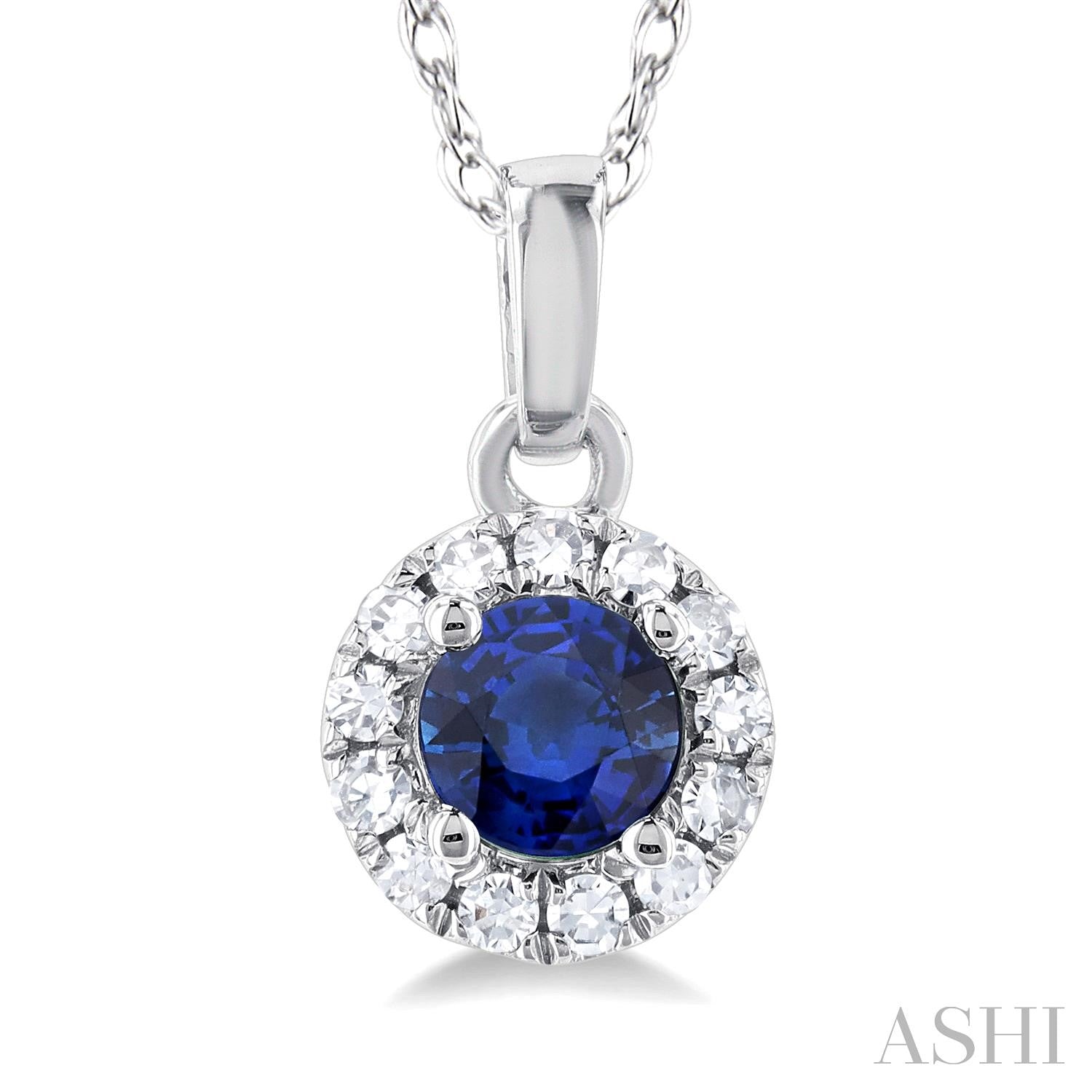 10K White Gold Sapphire Pendant
