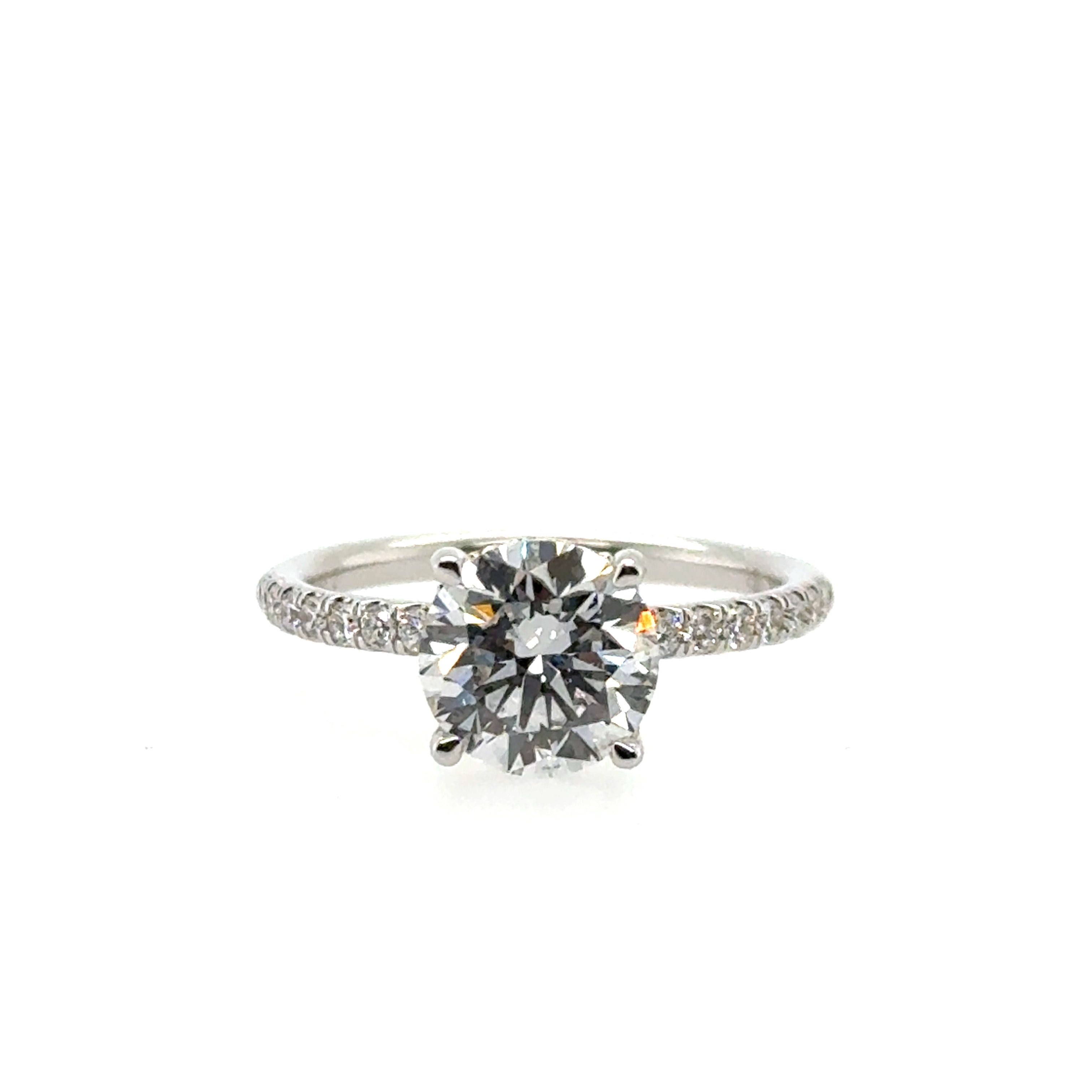 14 Karat Engagement Round Diamond Engagement Ring
