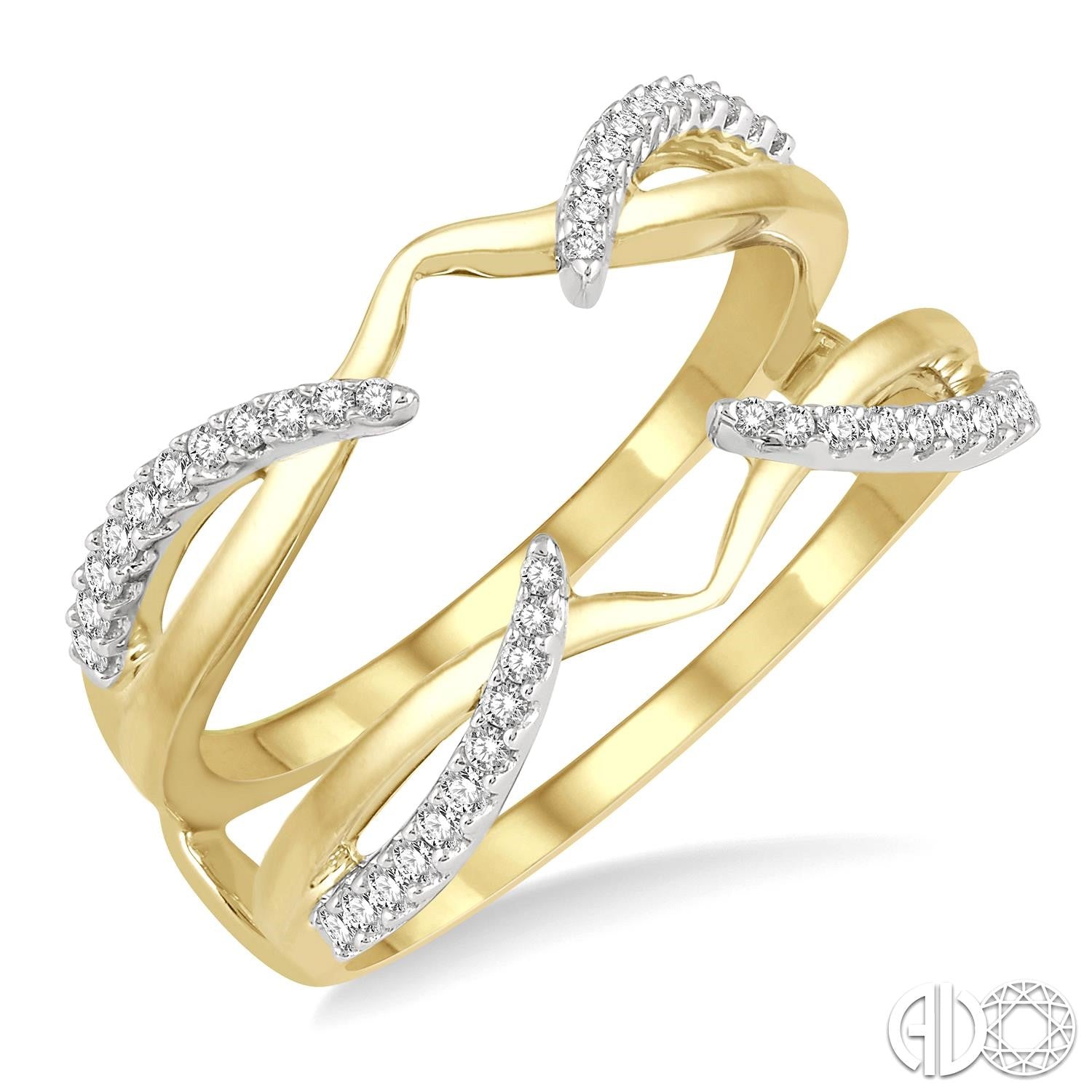 14K Yellow And White Gold Modern Diamond Wedding Wrap