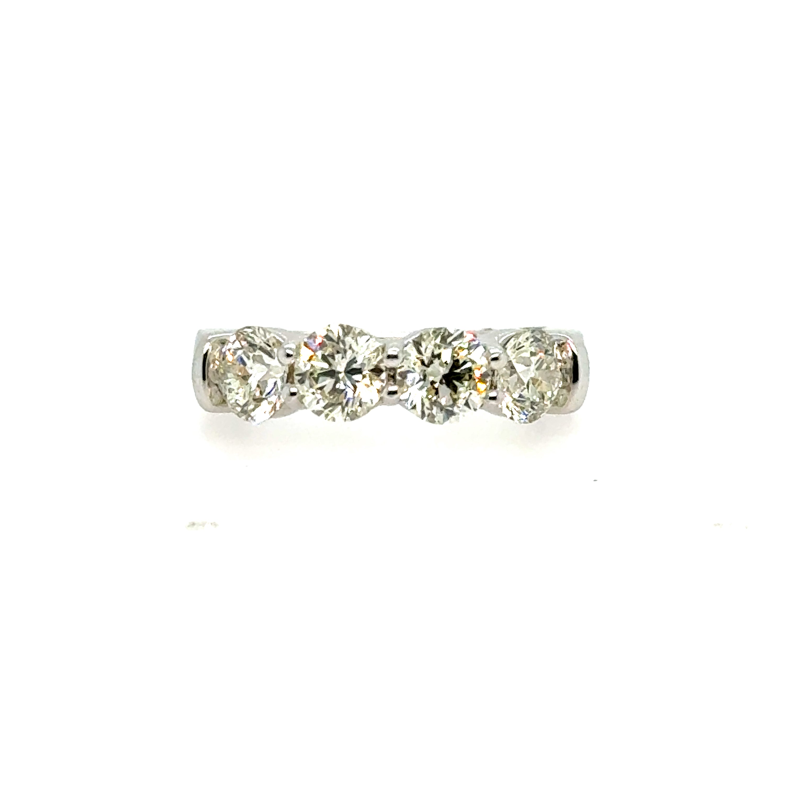 14k White Gold 4 Stone Diamond Anniversary Ring
