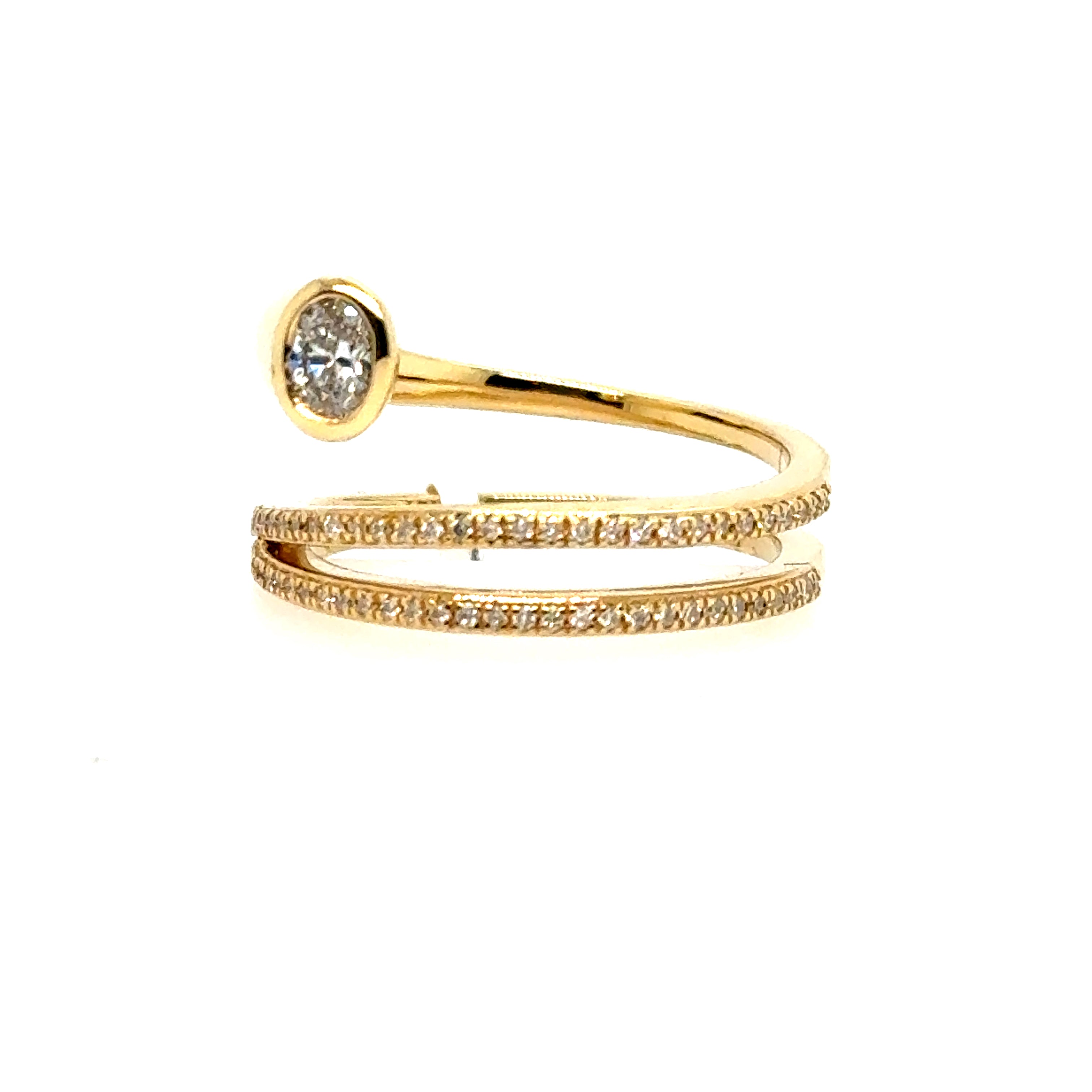 18K Yellow Gold Diamond Fashion Ring