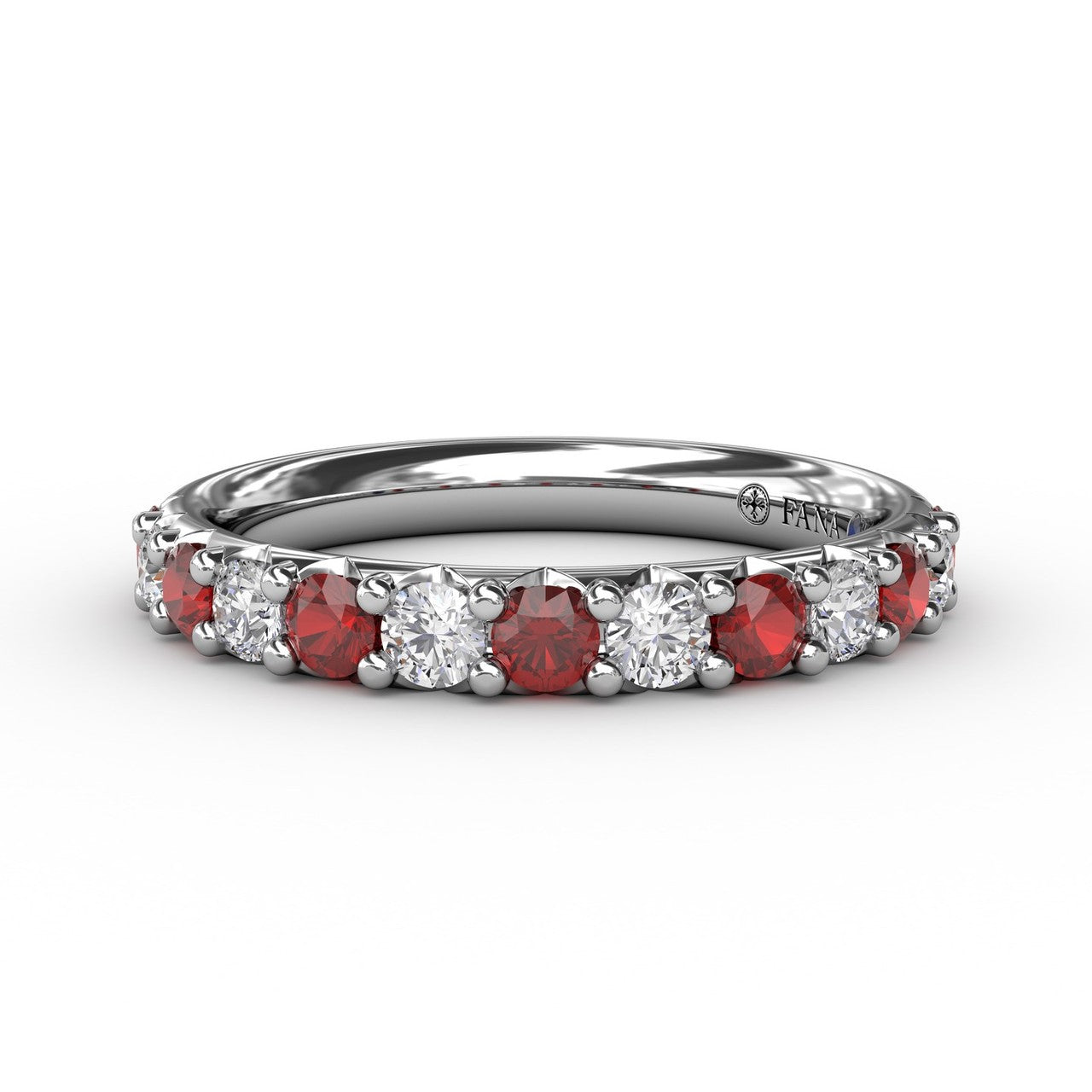 14k White Gold Ruby And Diamond Ring
