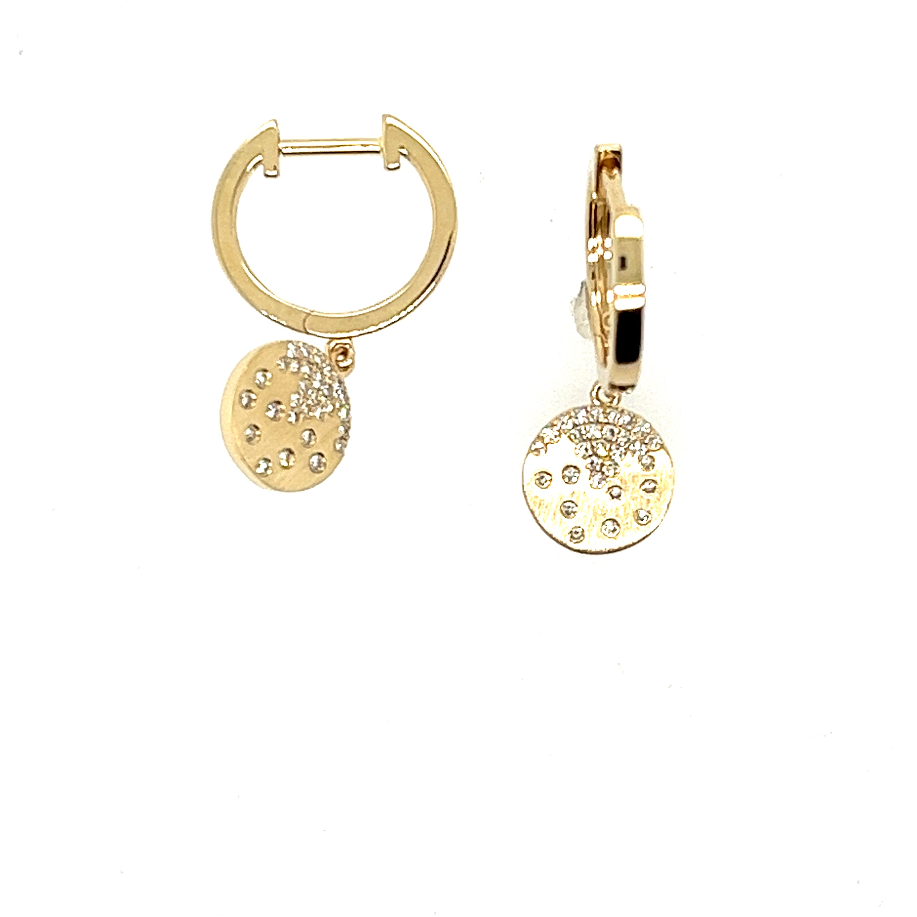 14K Yellow Gold Dangle Diamond Earrings