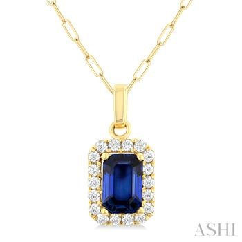 14K Yellow Gold Sapphire Pendant