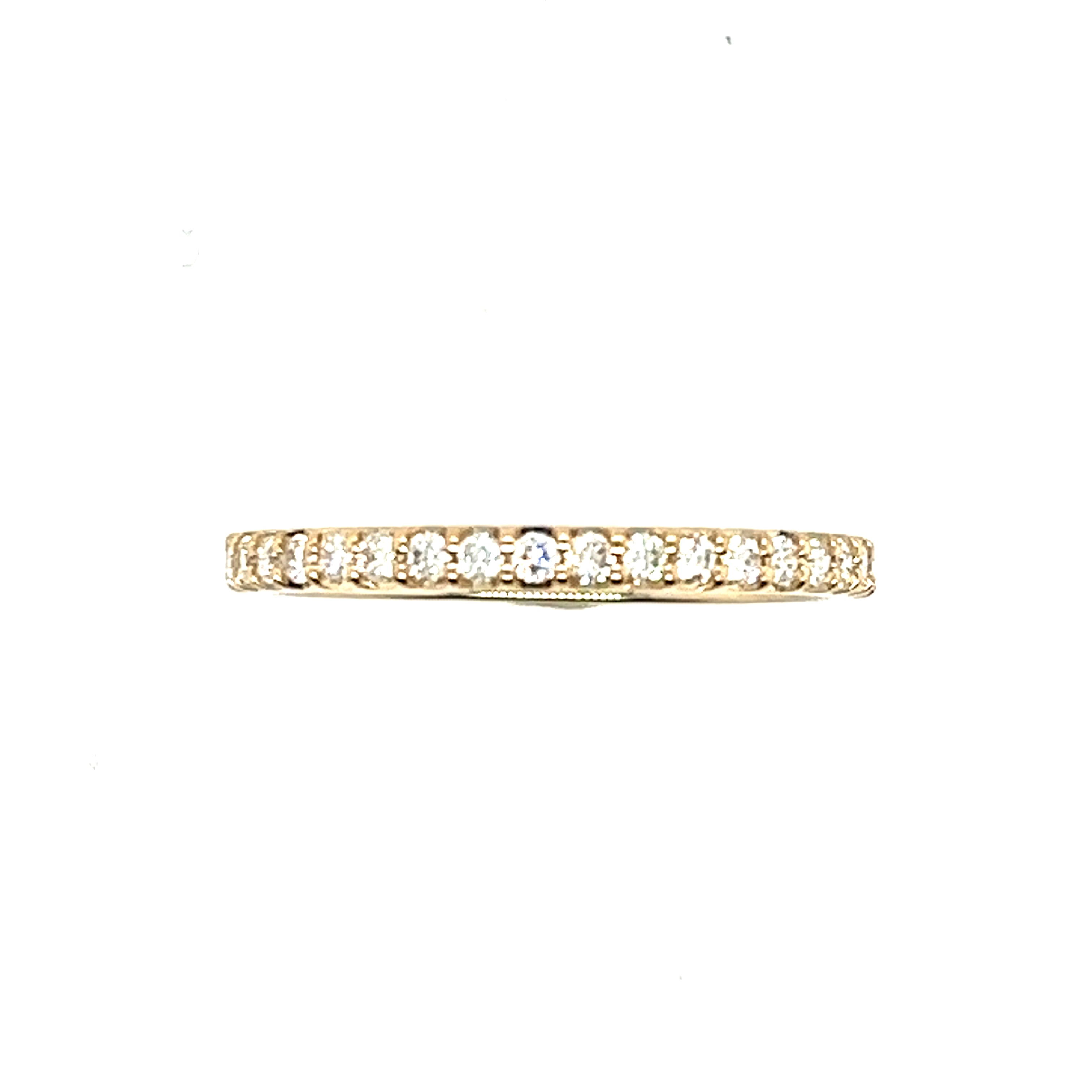 14K Yellow Gold Shared Prong Diamond Wedding Band