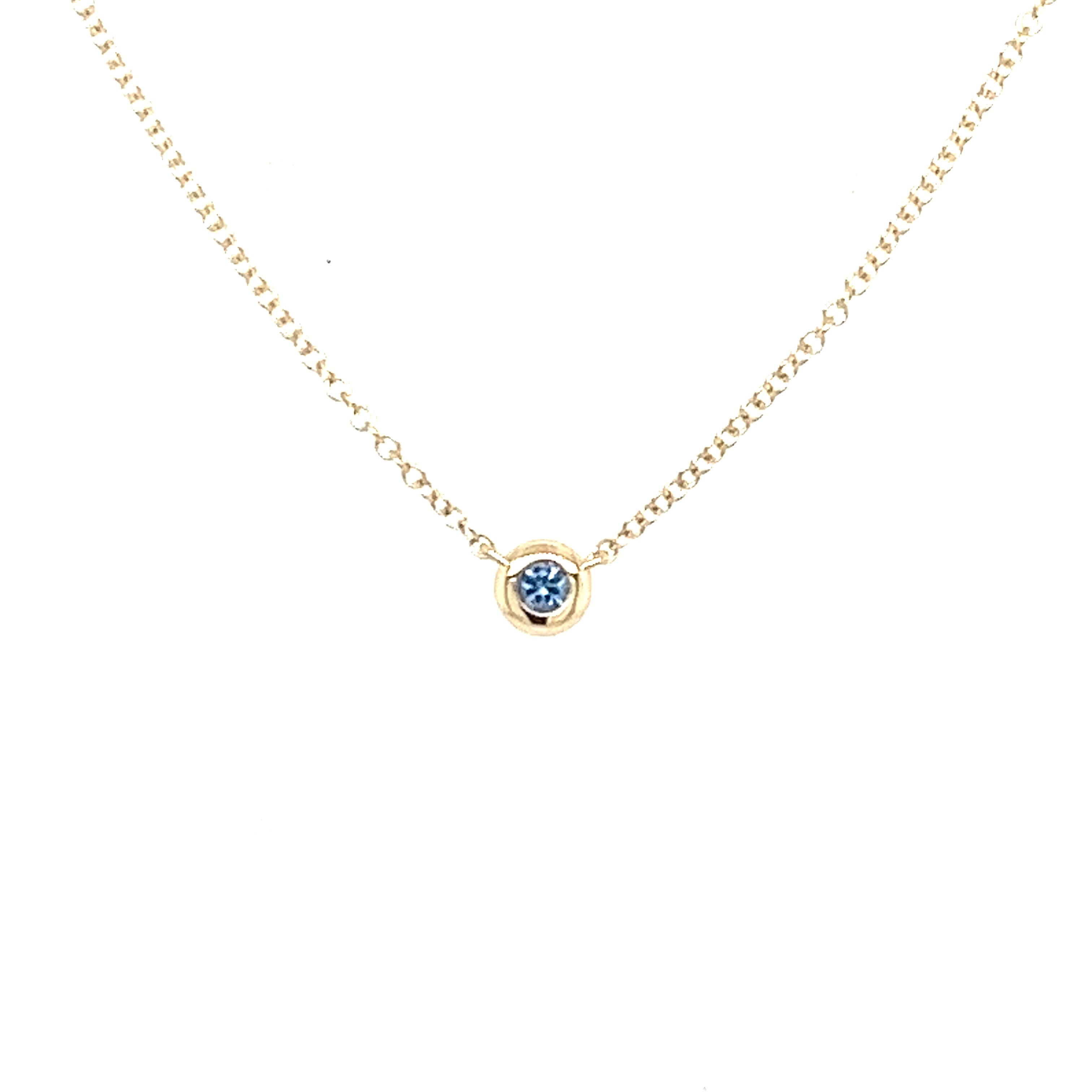 14K Yellow Gold Sapphire Pendant