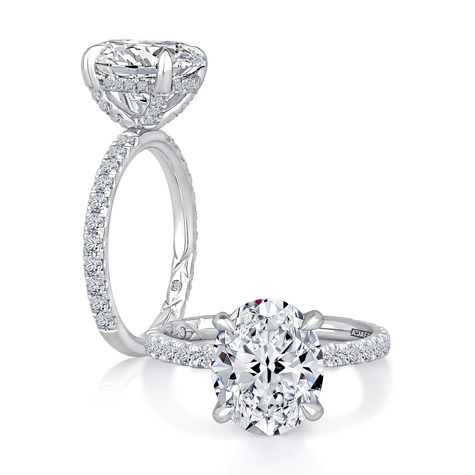 14k White Gold Semi Mount Semi-Mount 
*center stone not included