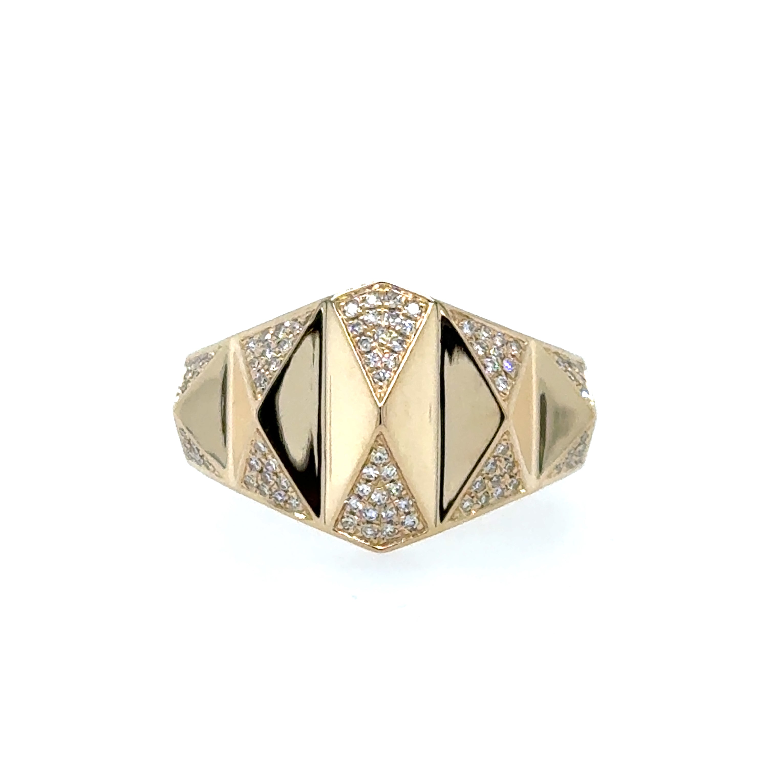 14K Yellow Gold Diamond Fashion Ring