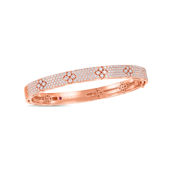 18K Rose Gold Diamond Bangle Bracelet