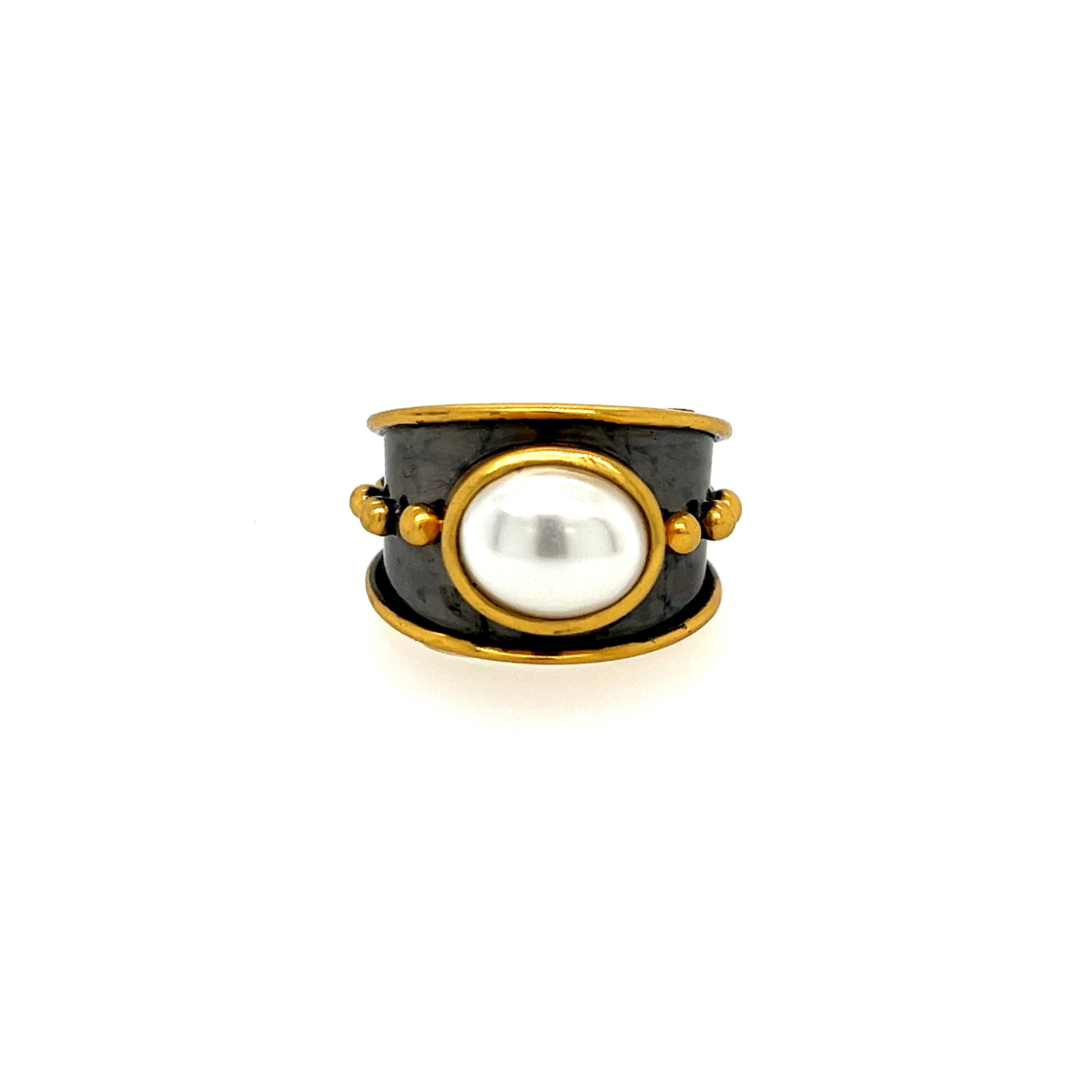 Gold Plated Ring/ Prl