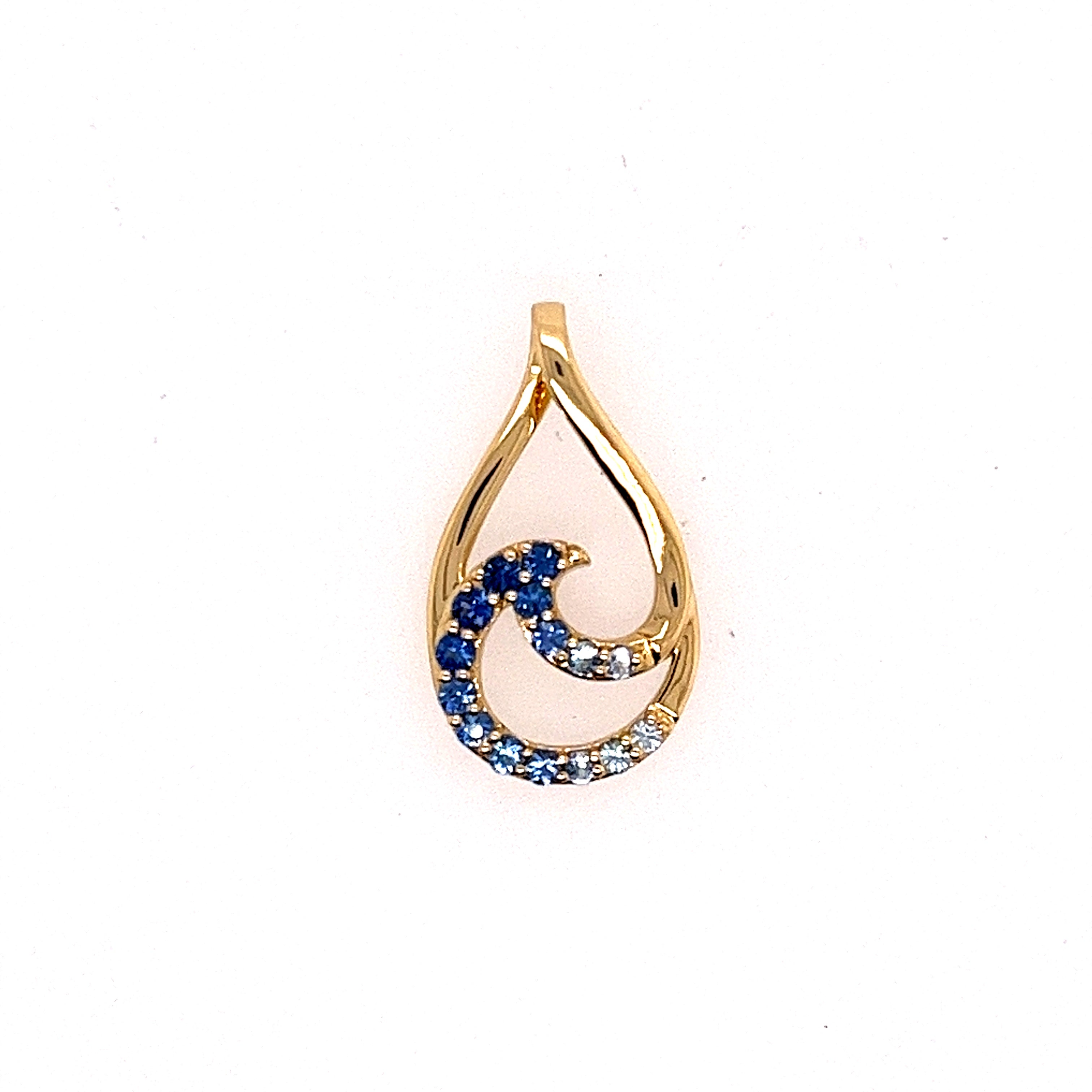 14K Yellow Gold Sapphire Pendant