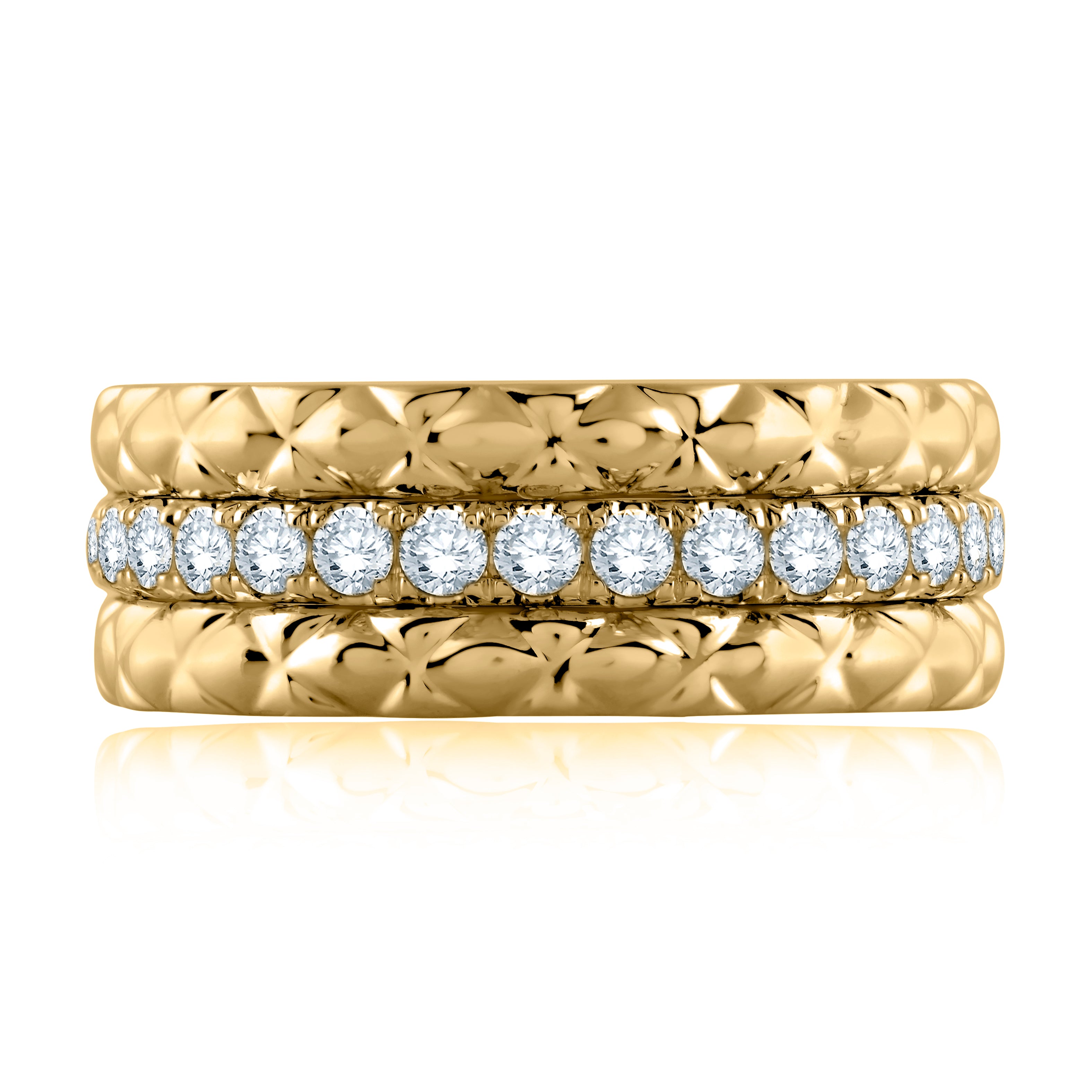 14K Yellow Gold Eternity Diamond Fashion Ring