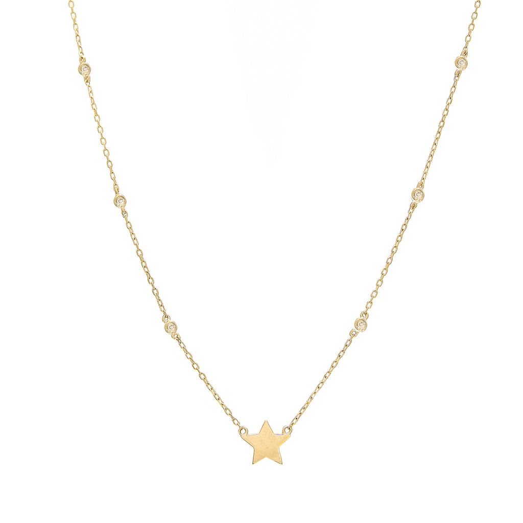 14K Yellow Gold Diamond Pendant
