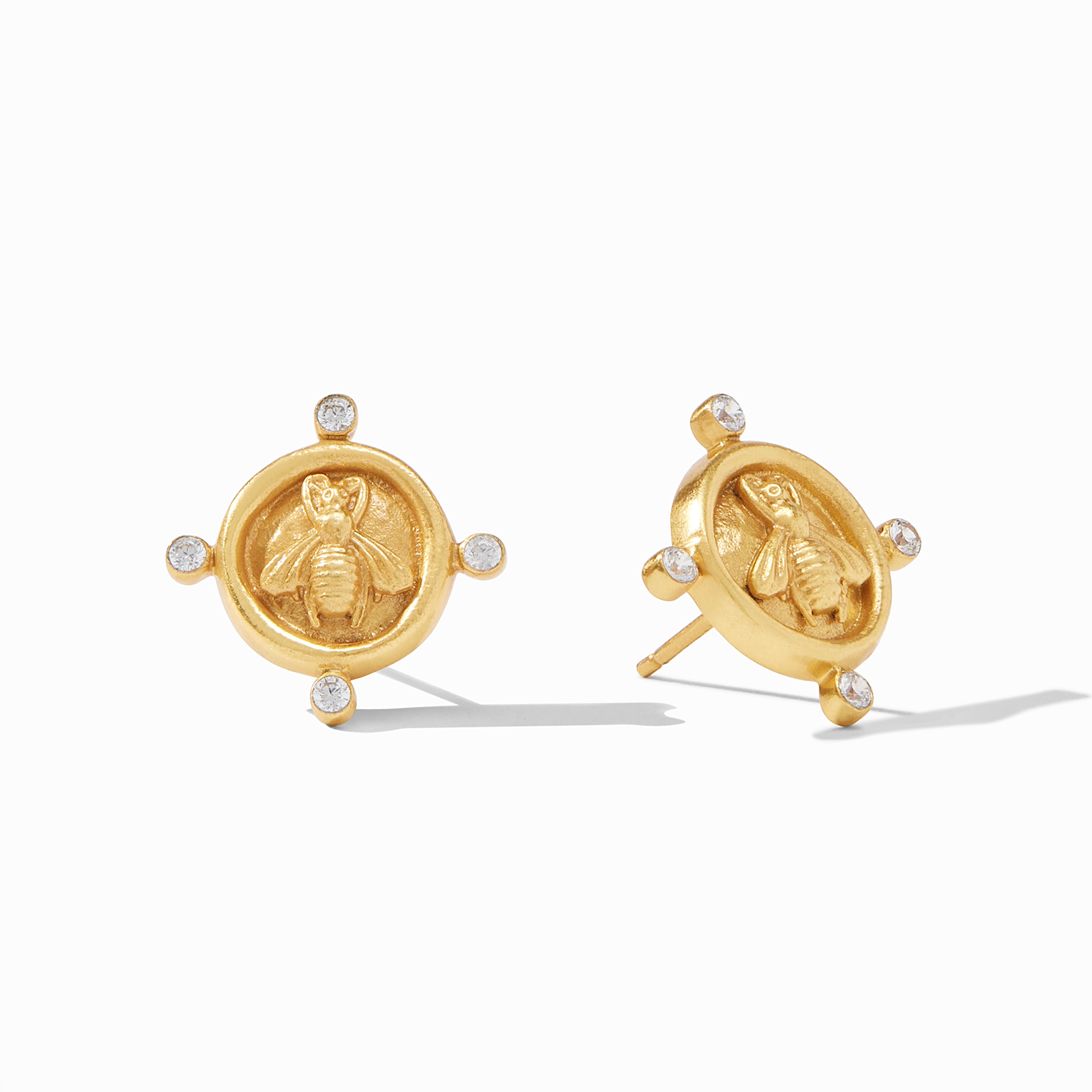 Gold Plated CZ Bee Stud