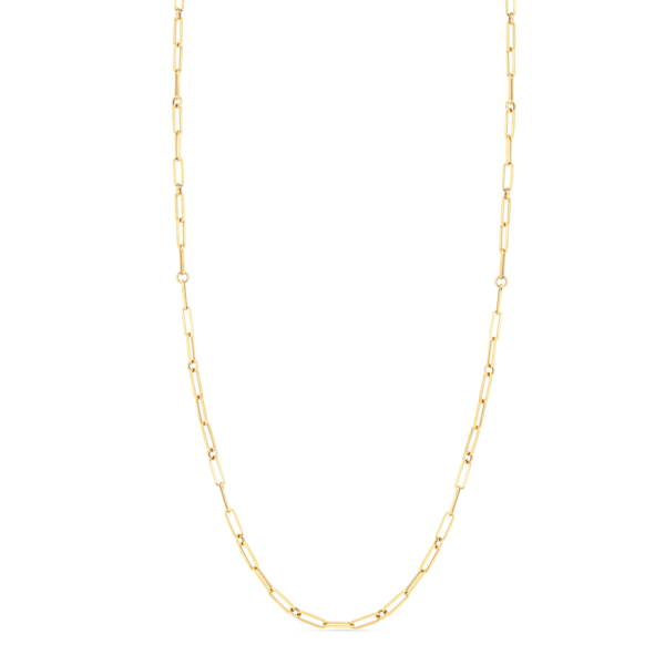18K Yellow Gold Paperclip Necklace