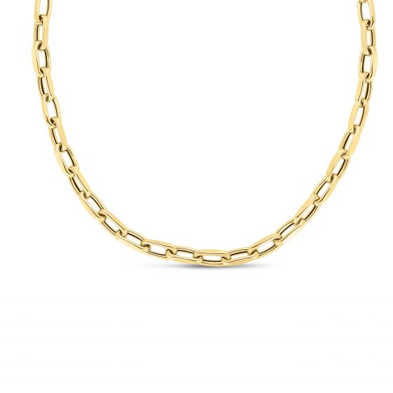 14K Yellow Gold Paperclip Necklace