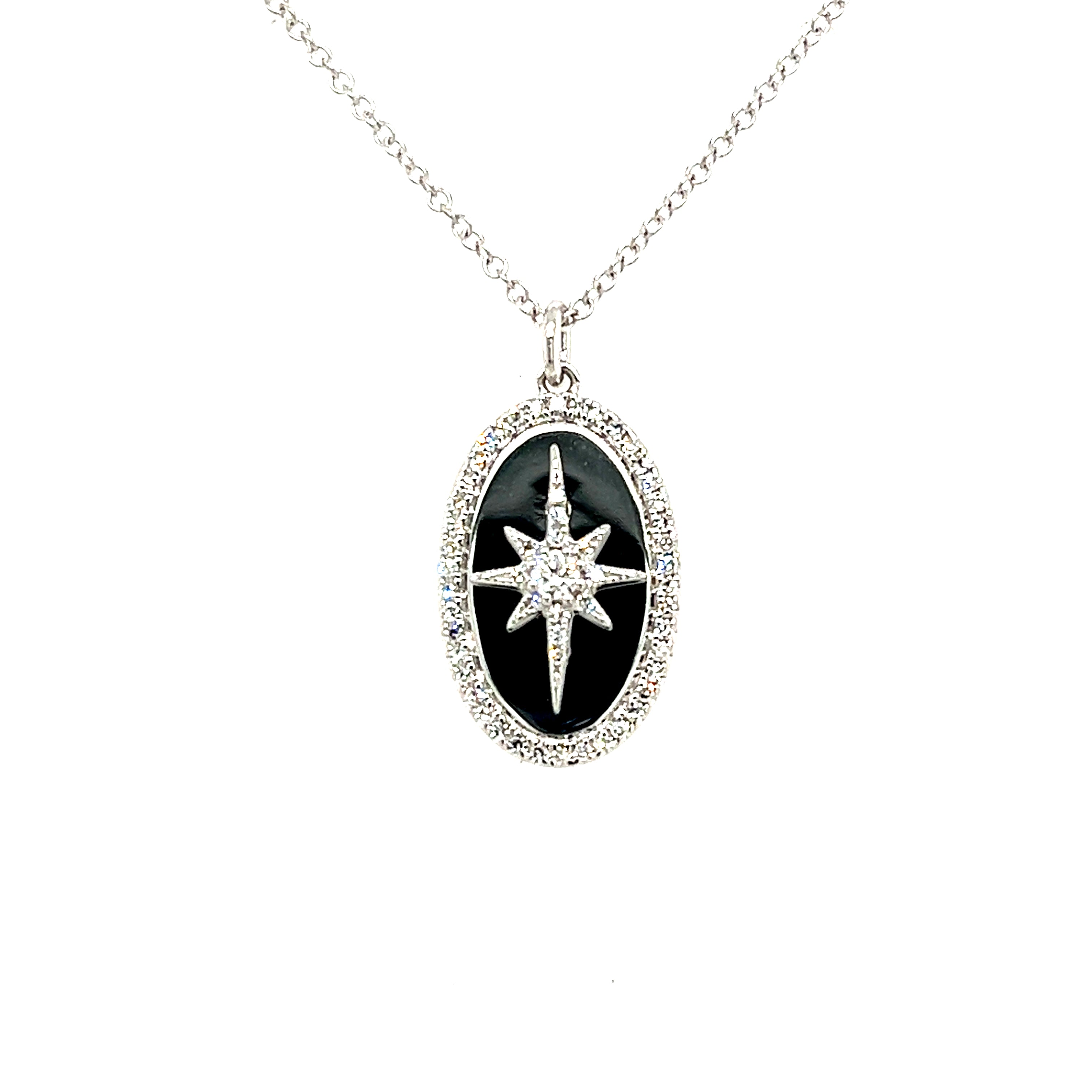 14k White Gold Drop Diamond Pendant