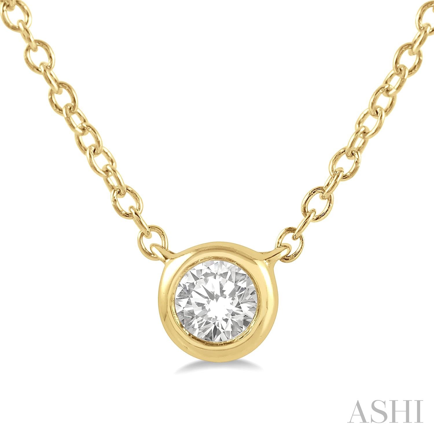10K Yellow Gold Solitaire Diamond Pendant