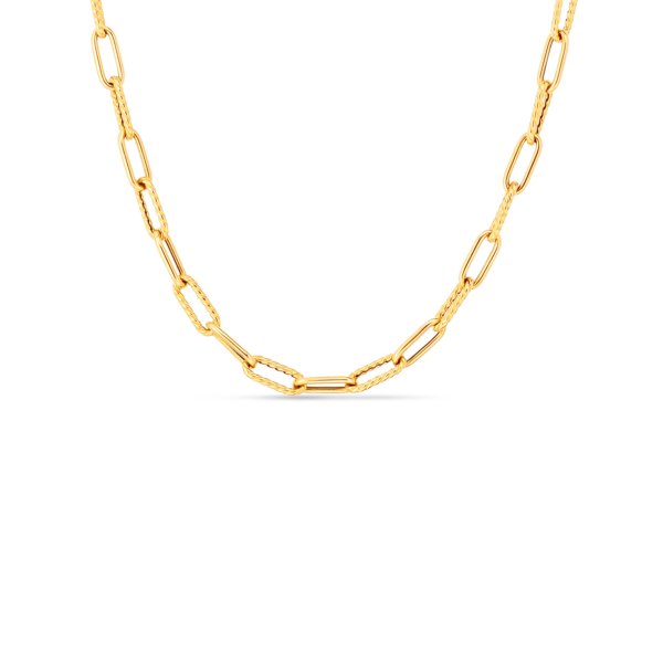 18K Yellow Gold Paperclip Necklace