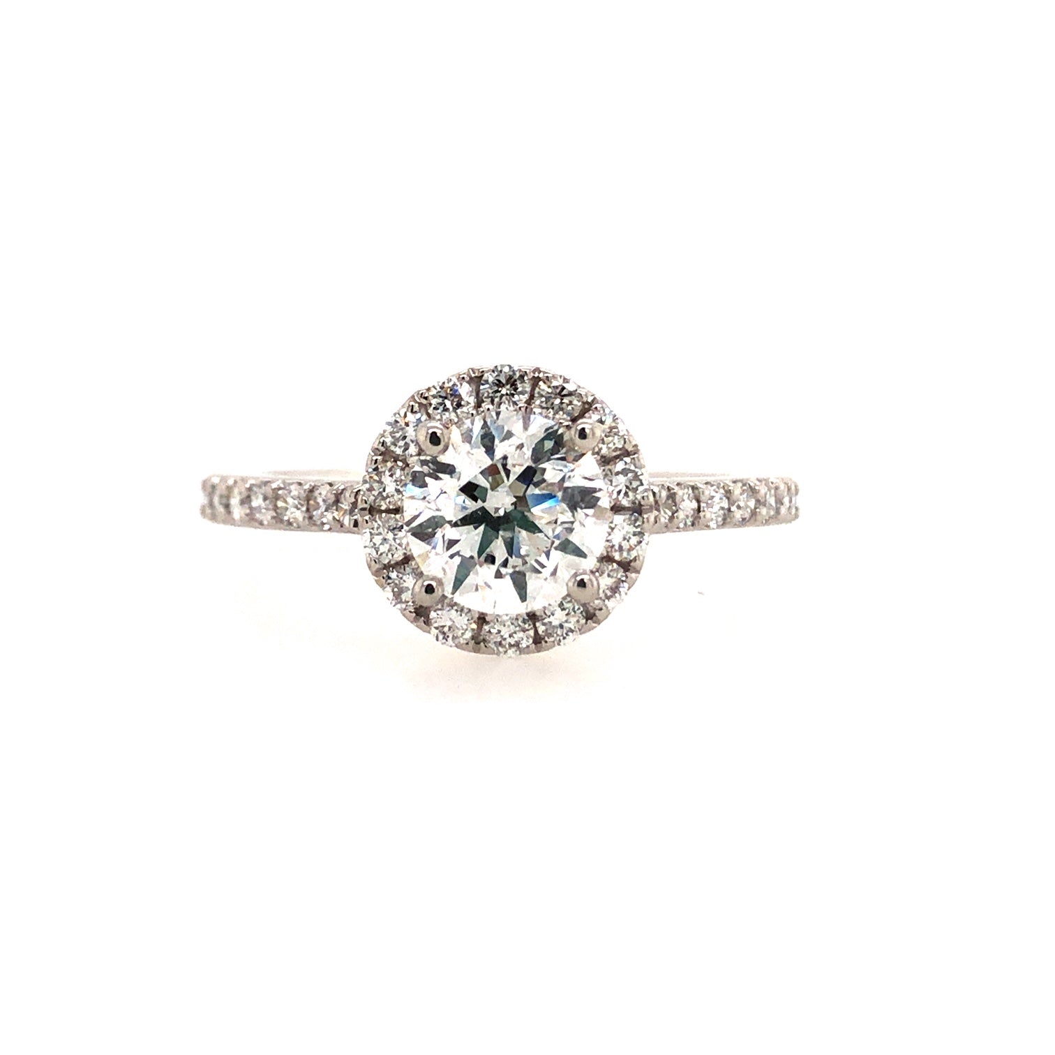 14k White Gold Round Diamond Engagement Ring