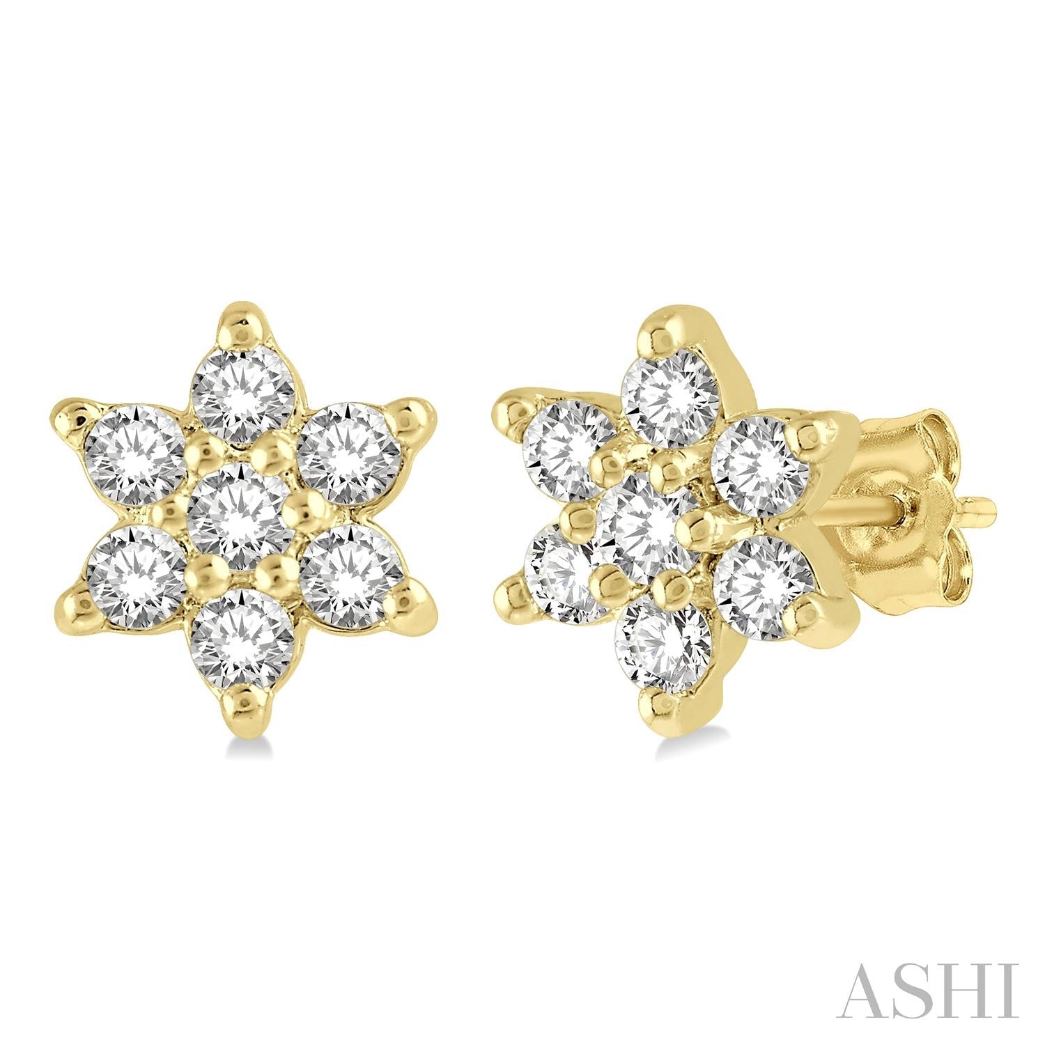 10K Yellow Gold Floral Earrings