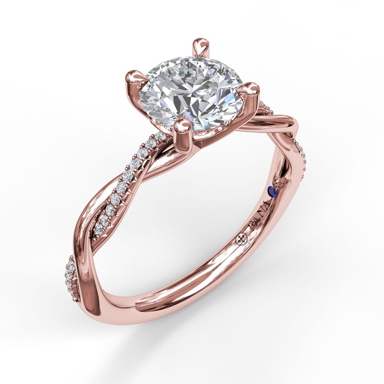 14K Rose Gold Modern Semi-Mount 
*center stone not included