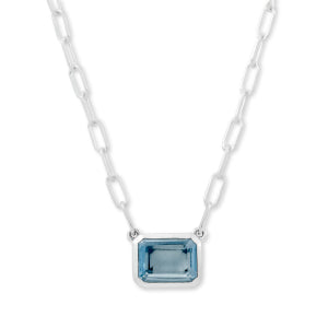 Sterling Silver Blue Topaz Pendant