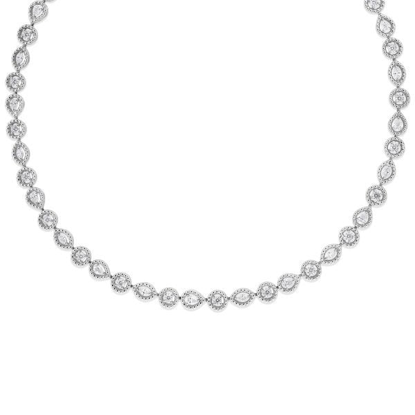 18k White Gold Necklace Diamond Pendant