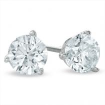 14k White Gold Diamond Stud Earrings