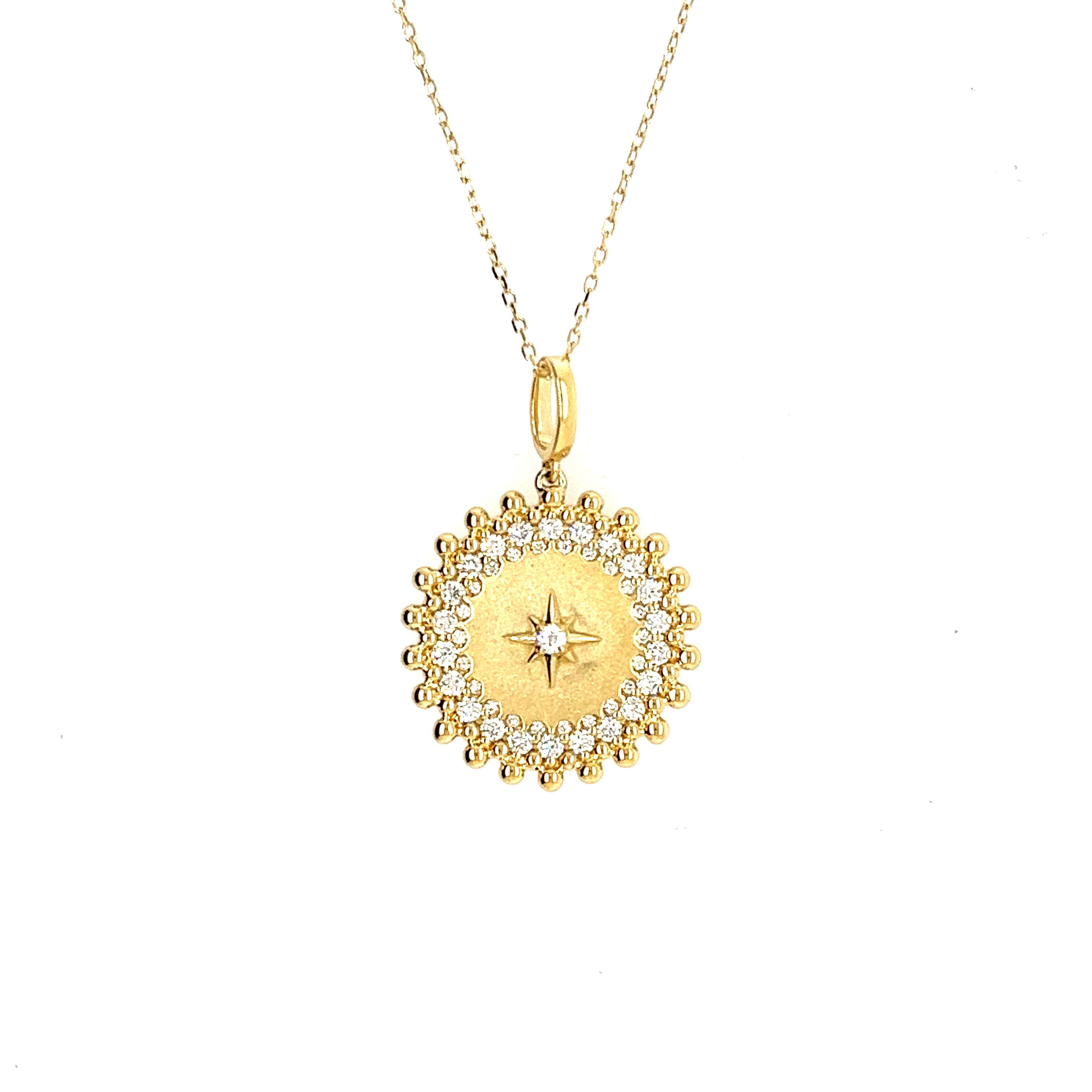14K Yellow Gold Lakeshore Diamond Pendant