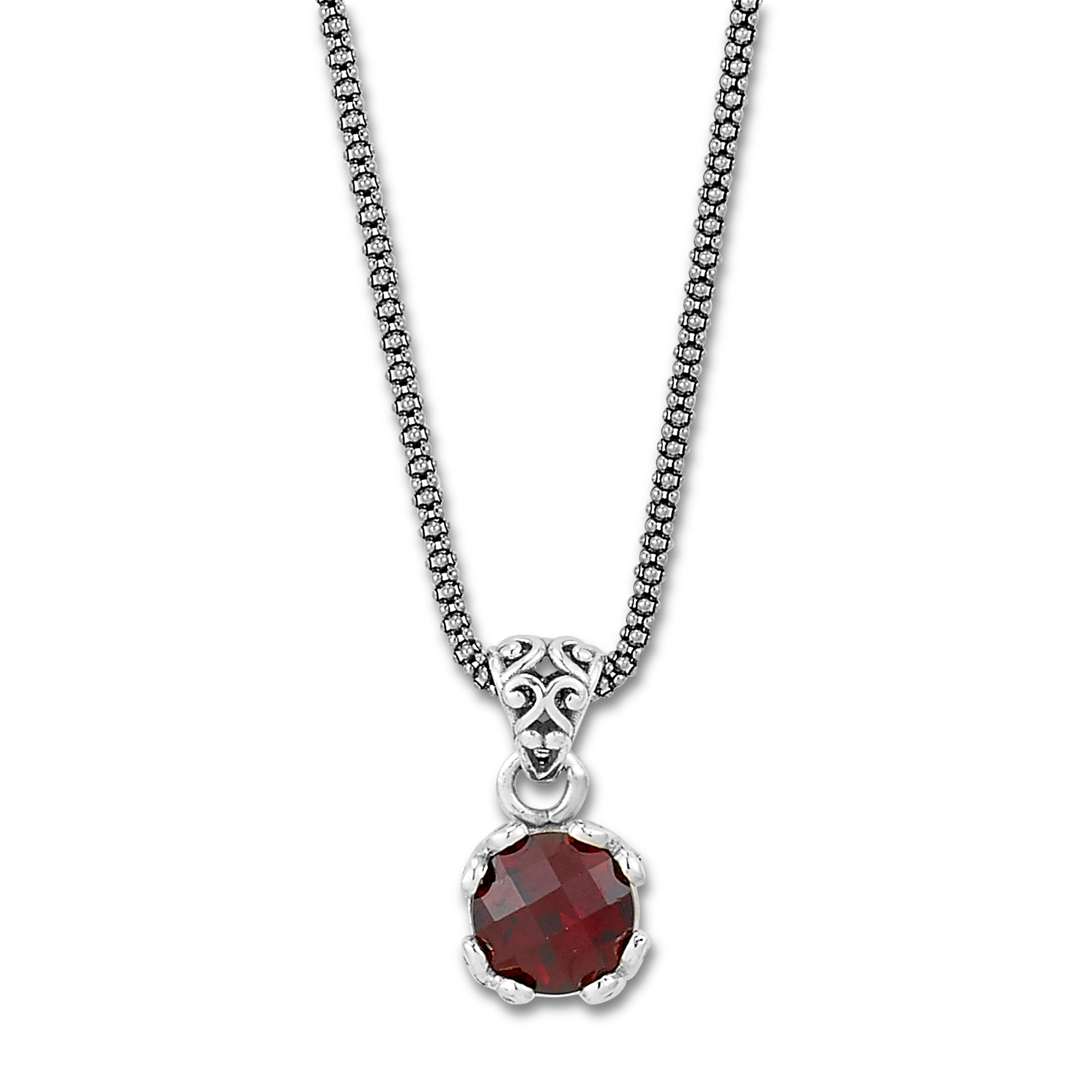 Sterling Silver Garnet Pendant