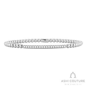 18k White Gold Diamond Stretch Bracelet
