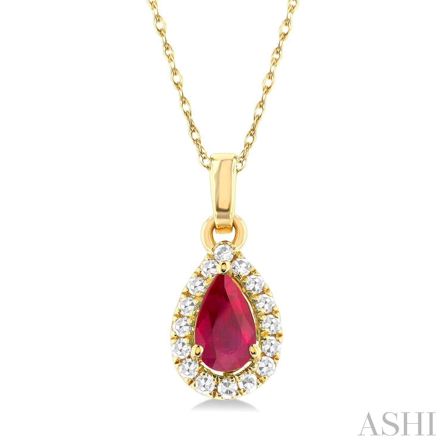 10K Yellow Gold Ruby Pendant