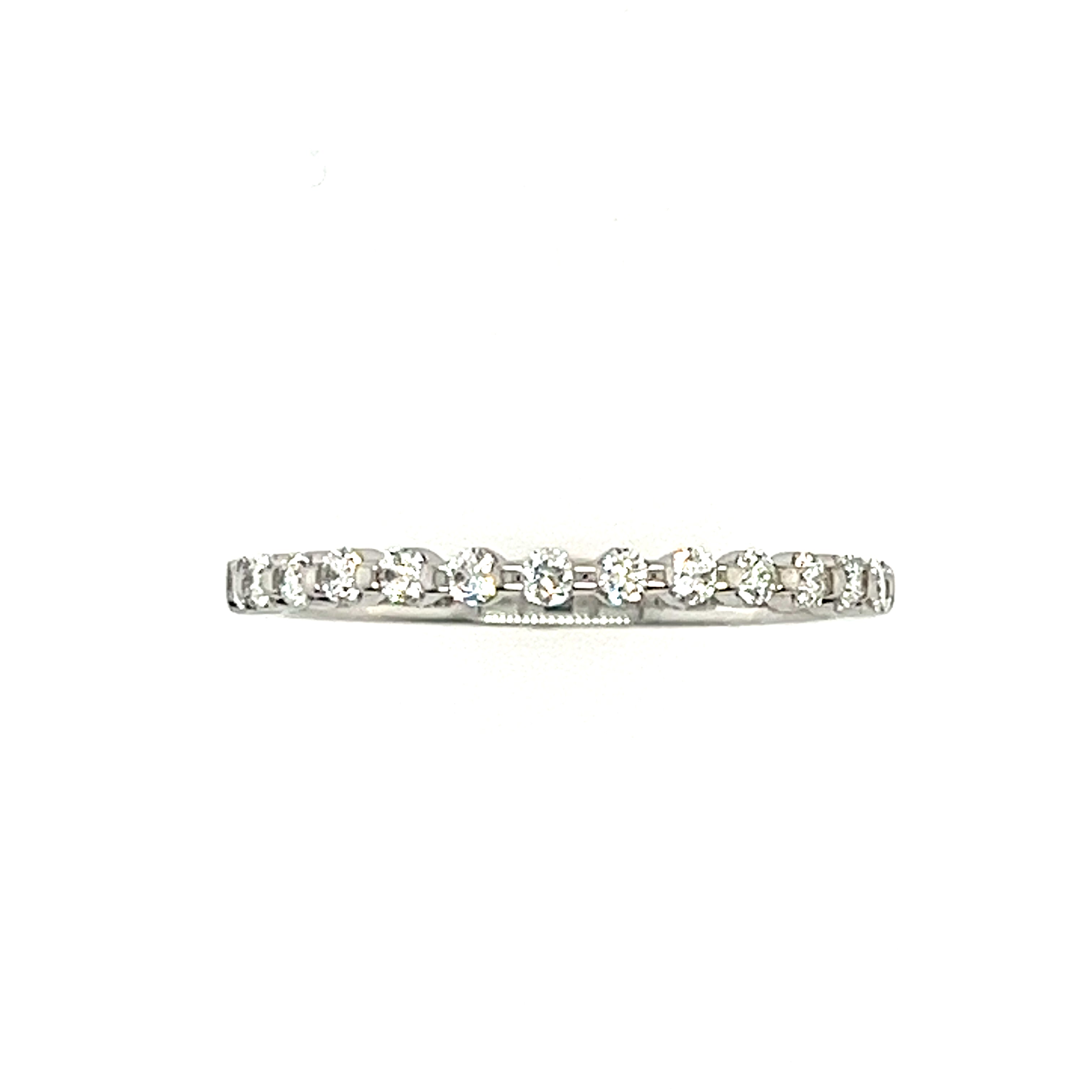 14k White Gold Shared Prong Diamond Wedding Band